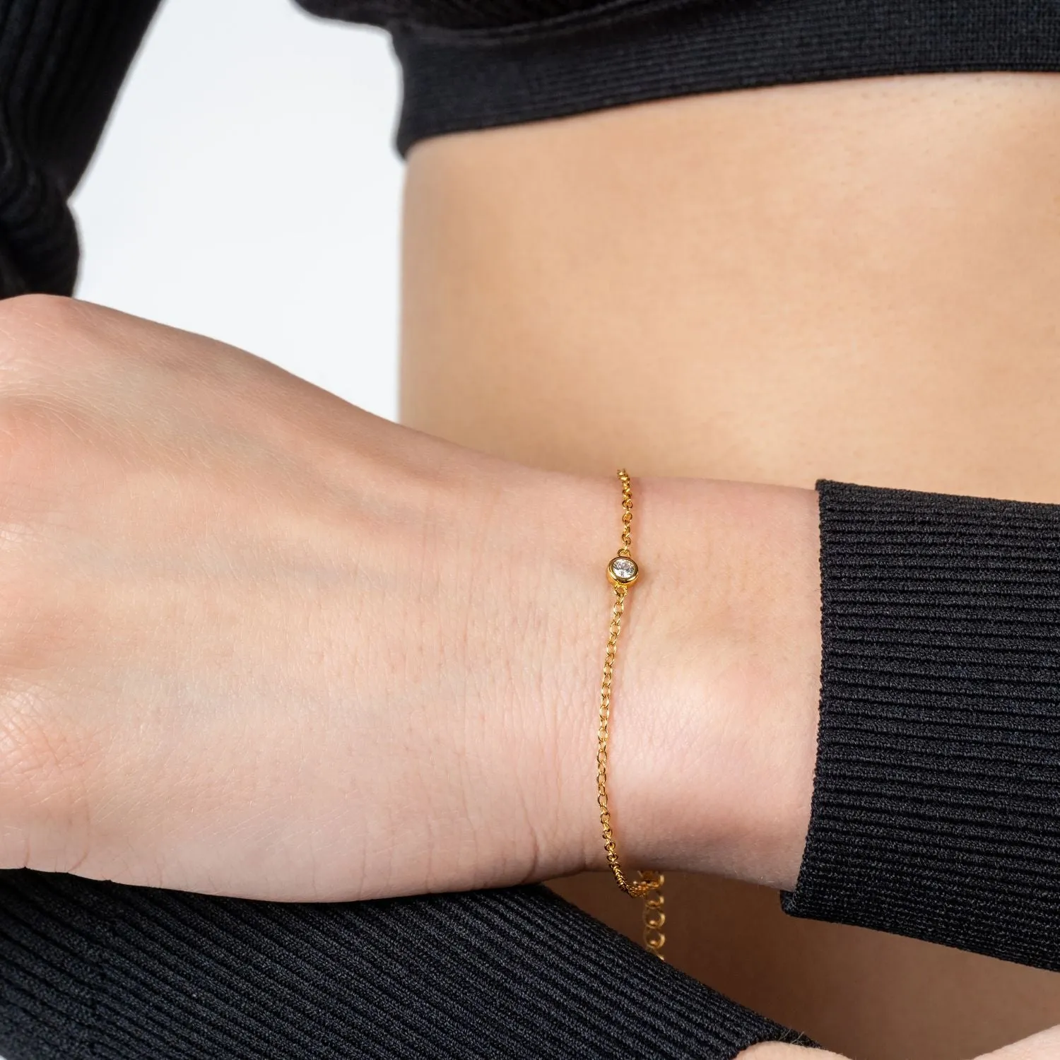 Solitaire Gold Vermeil Bracelet