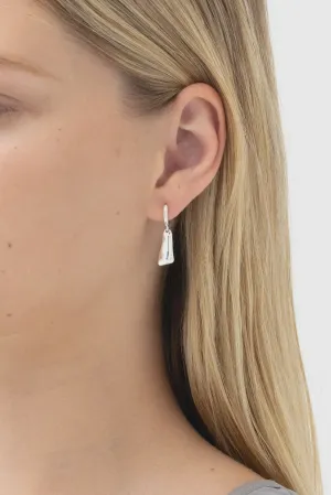 Solo Tag Sleeper Hoops - Sterling Silver