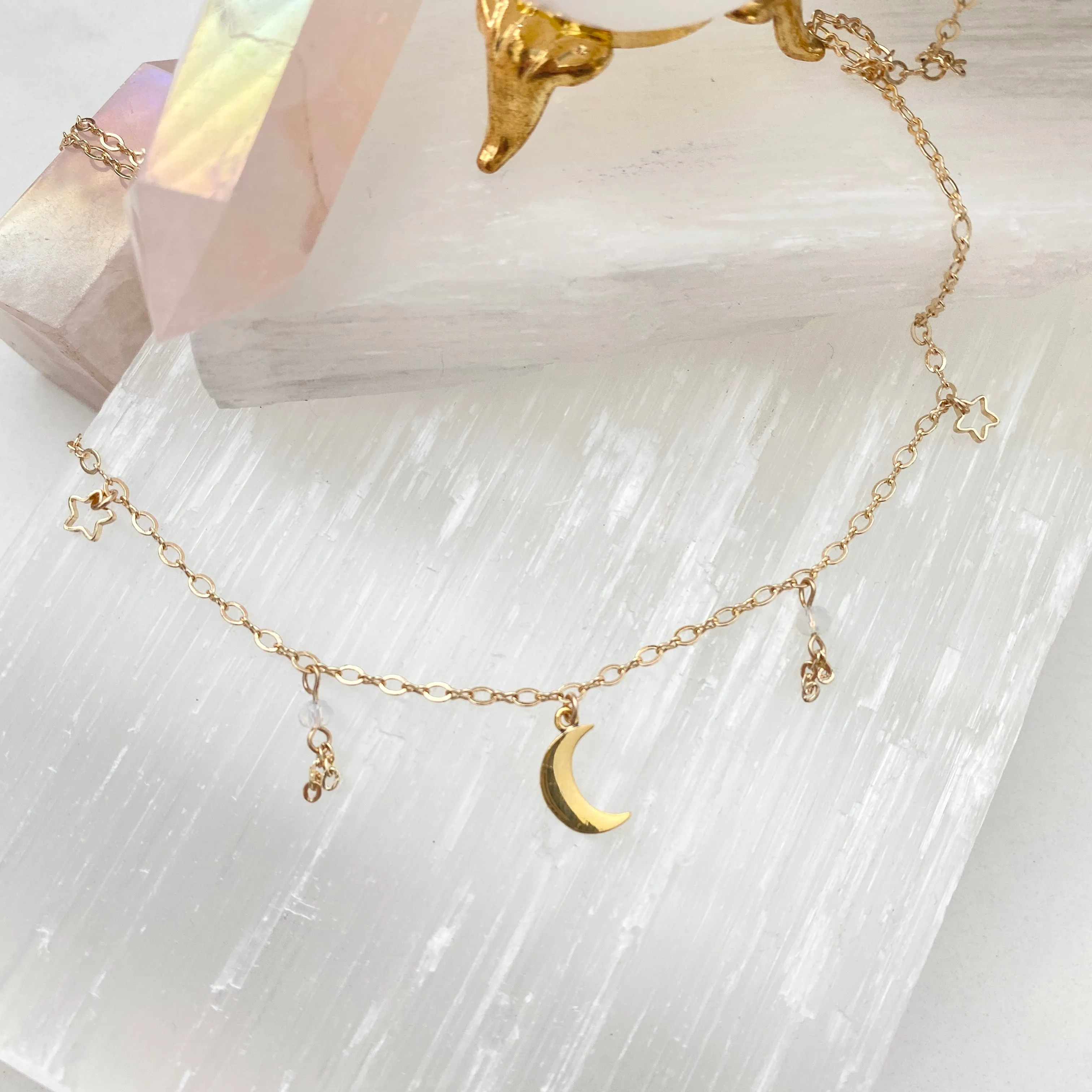 Sophie Dangly Moon And Star Necklace