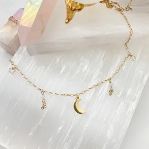 Sophie Dangly Moon And Star Necklace