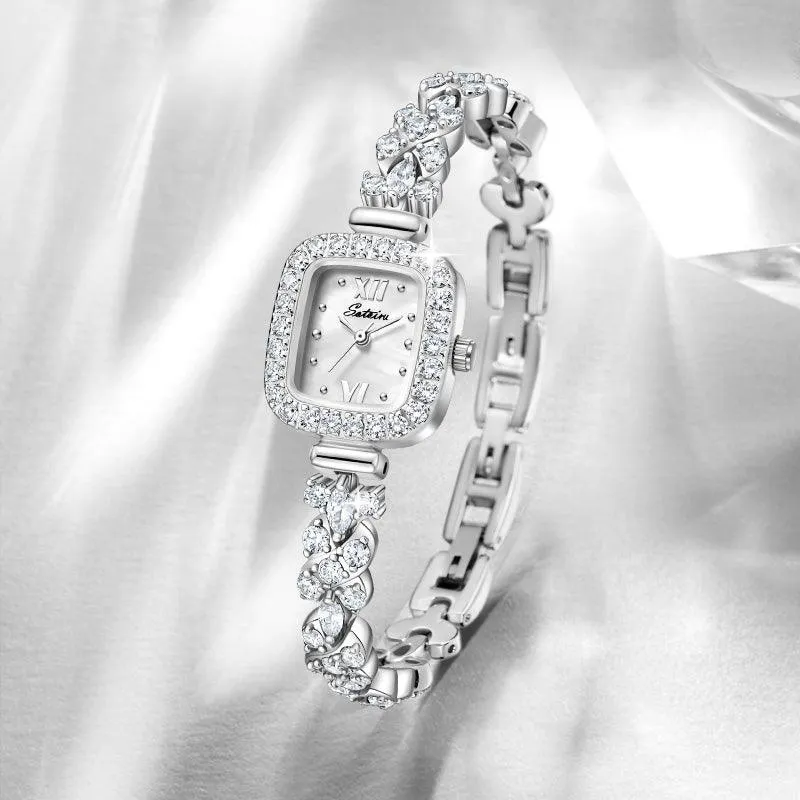 SOTOIRU Square Watches with Full Zircon Party Accessories T2004