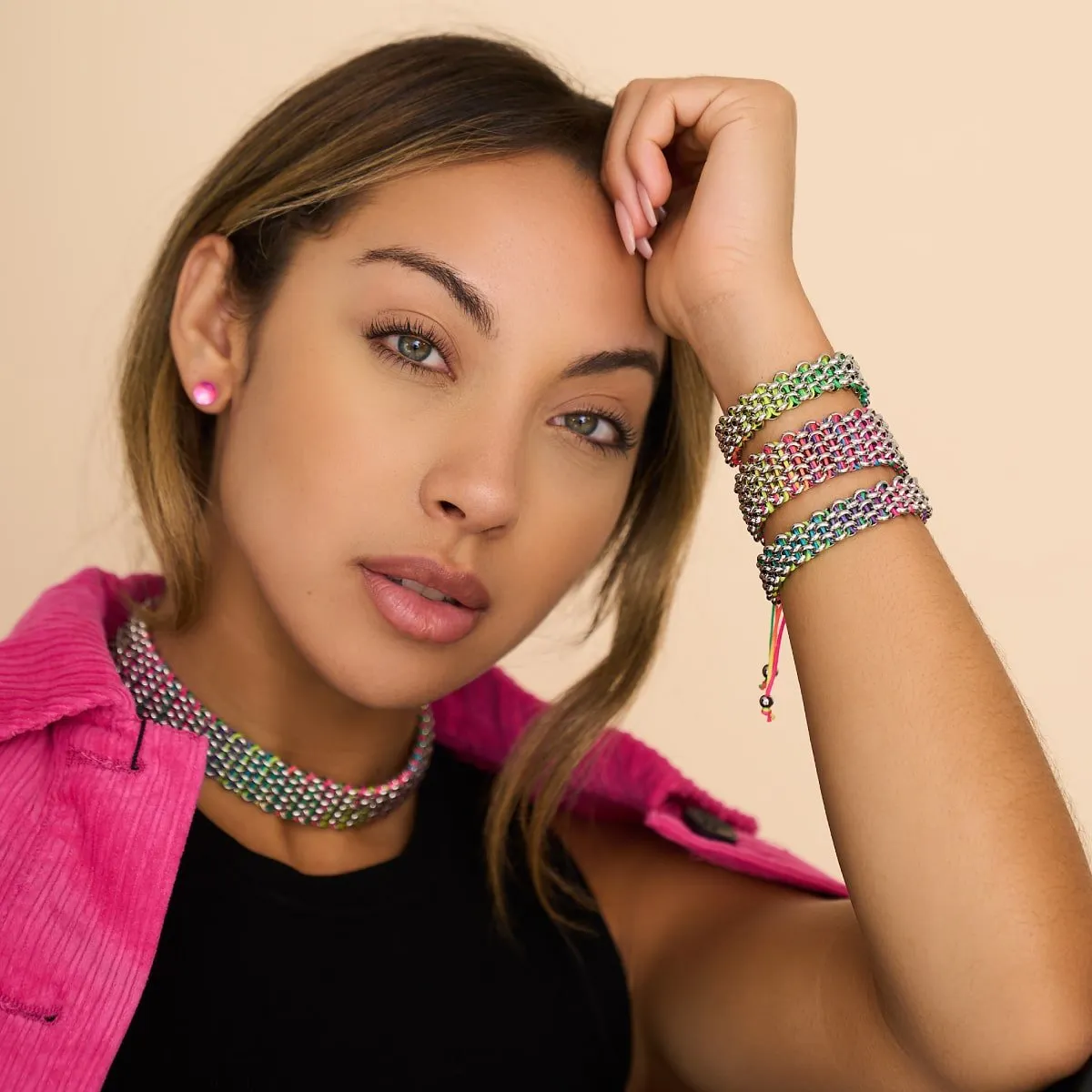 Spectrum x Silver | Kismet Links | Deluxe Choker Necklace
