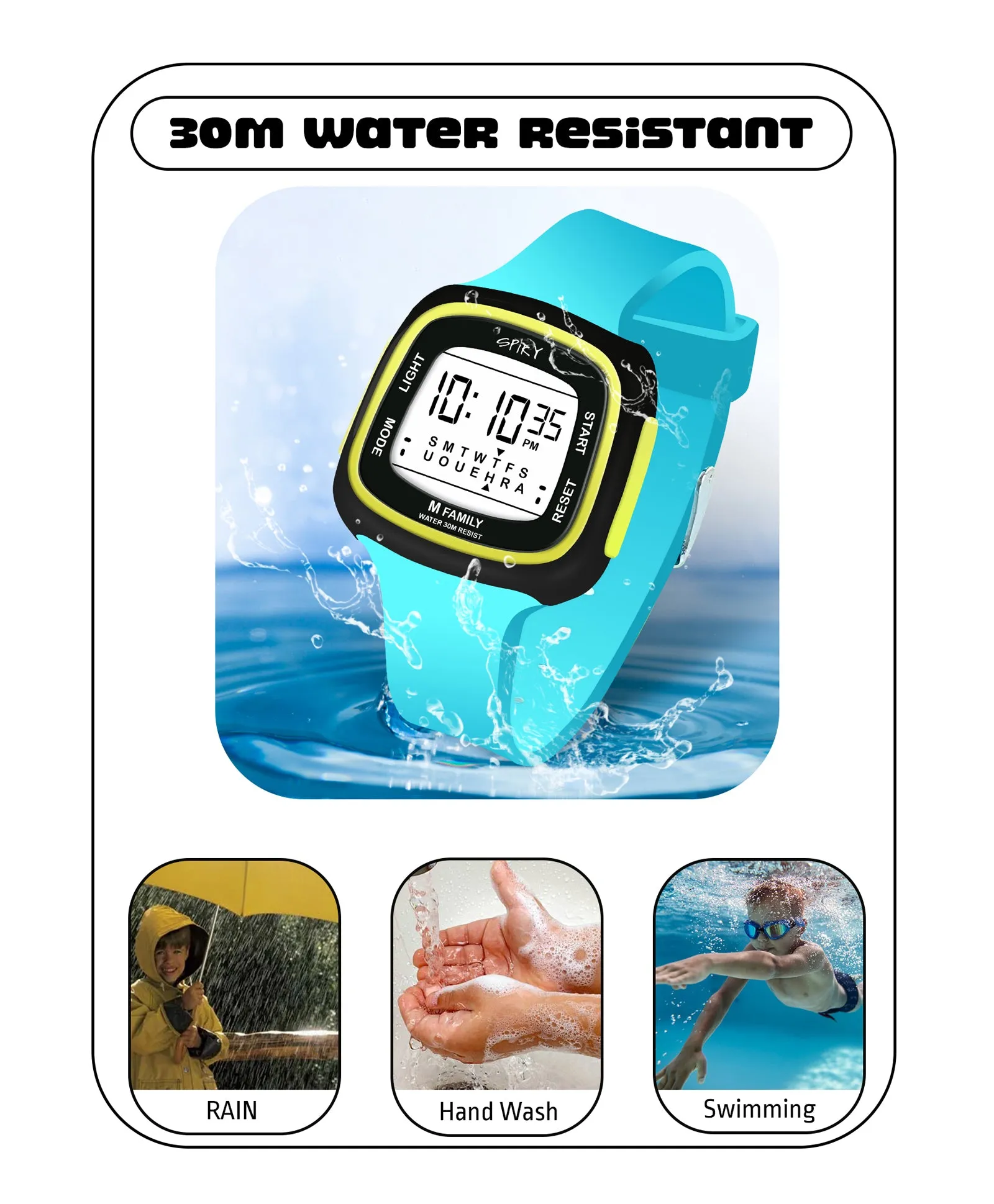 Spiky Eva16 Unique Square Digital Watch for Kids
