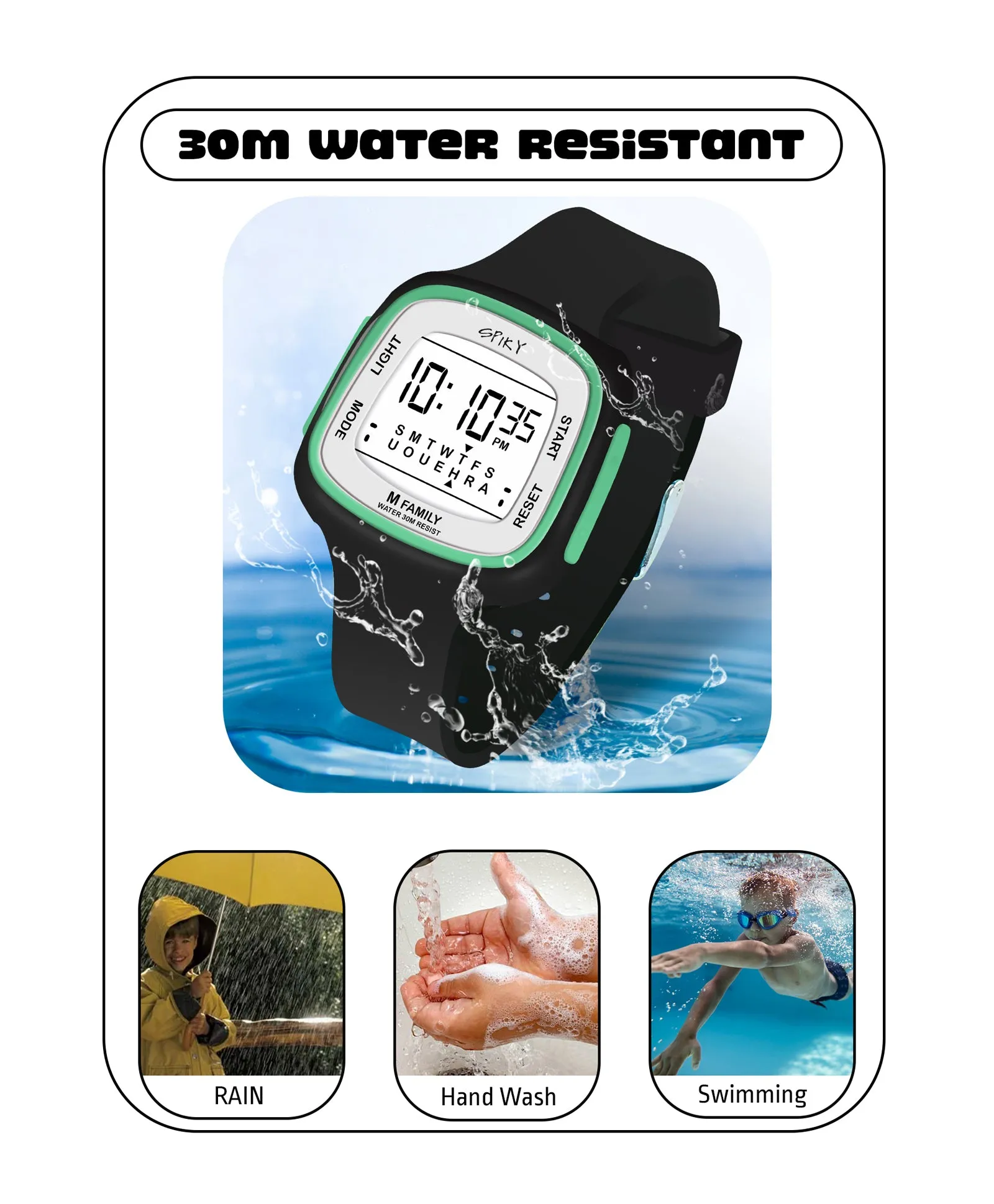 Spiky Eva16 Unique Square Digital Watch for Kids