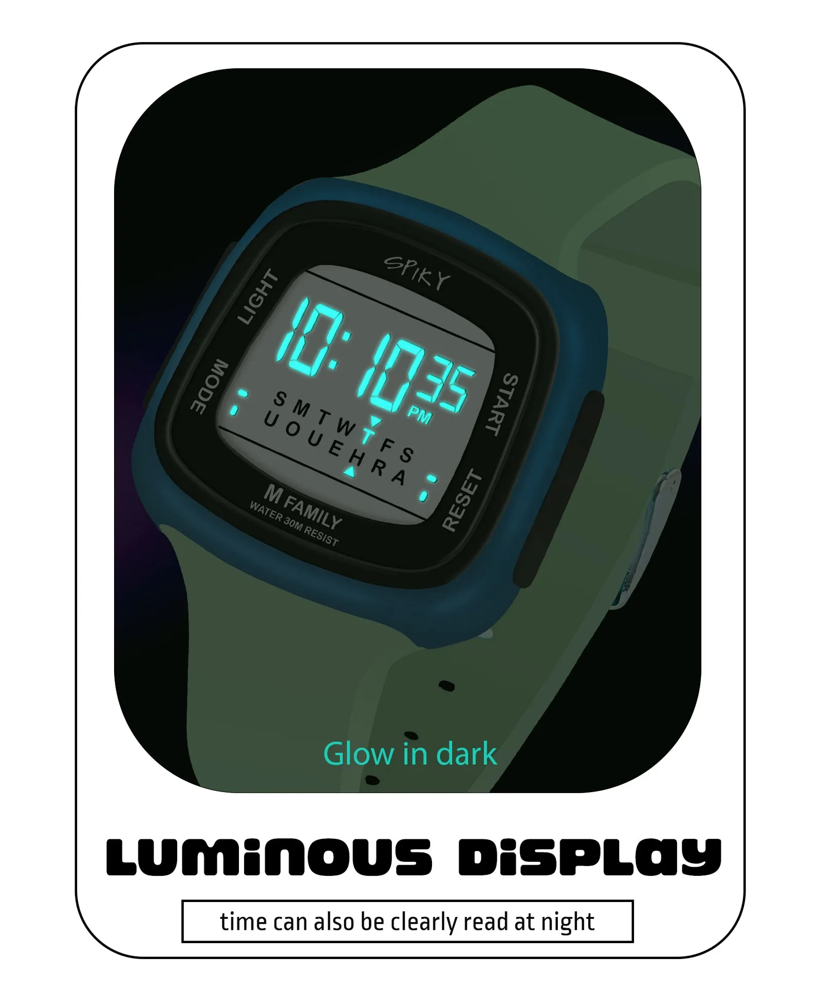 Spiky Eva16 Unique Square Digital Watch for Kids
