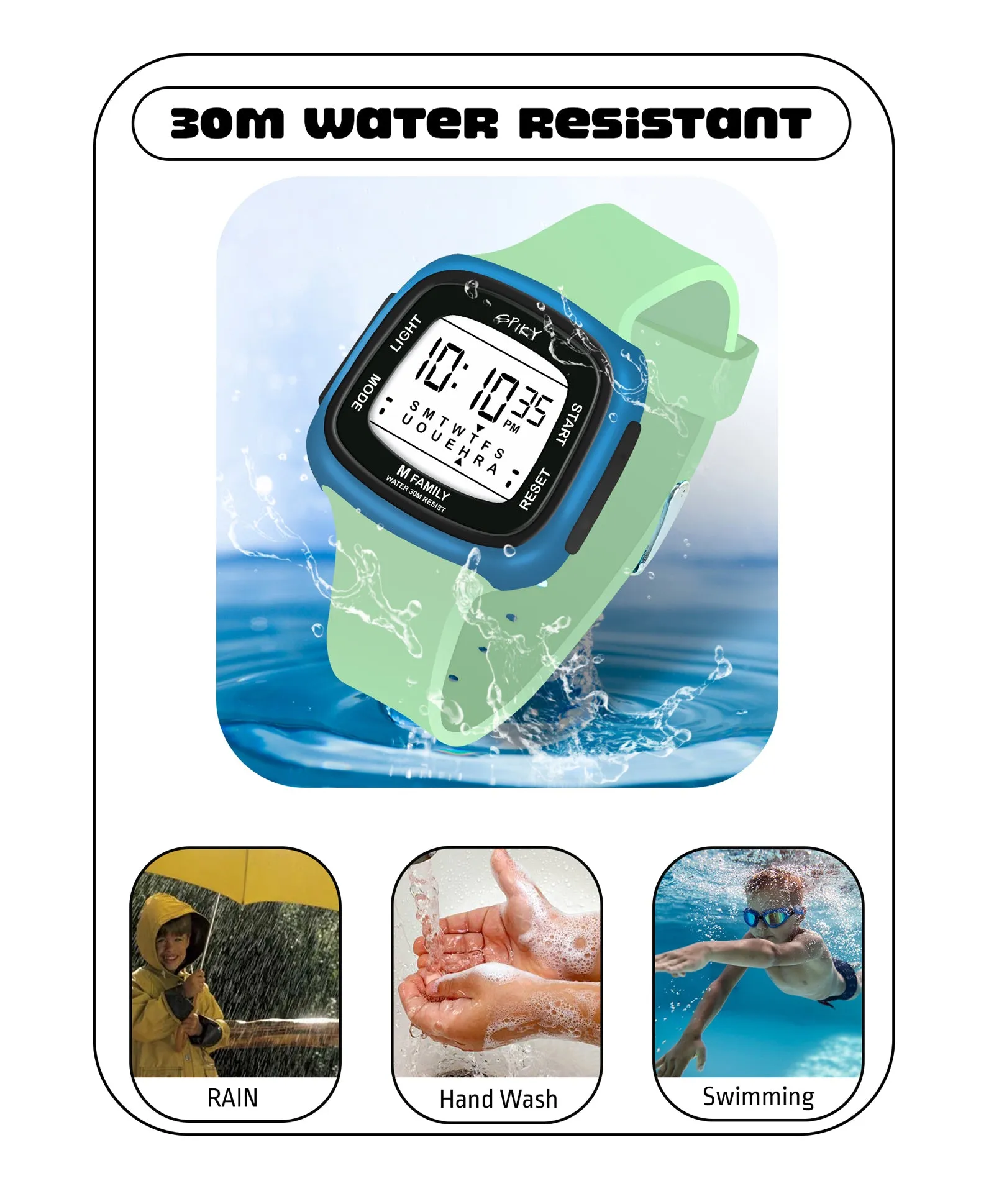 Spiky Eva16 Unique Square Digital Watch for Kids