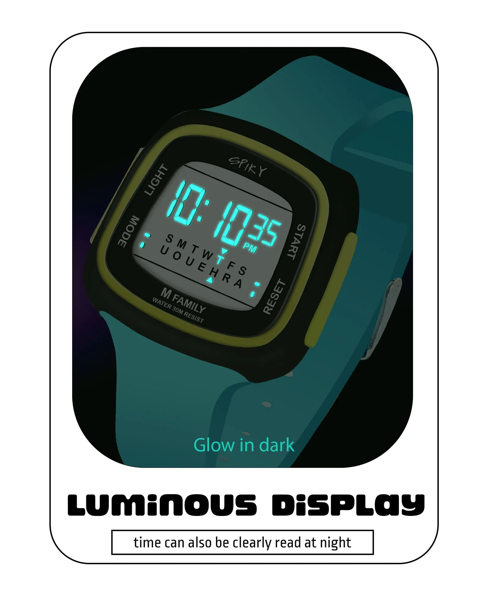 Spiky Eva16 Unique Square Digital Watch for Kids