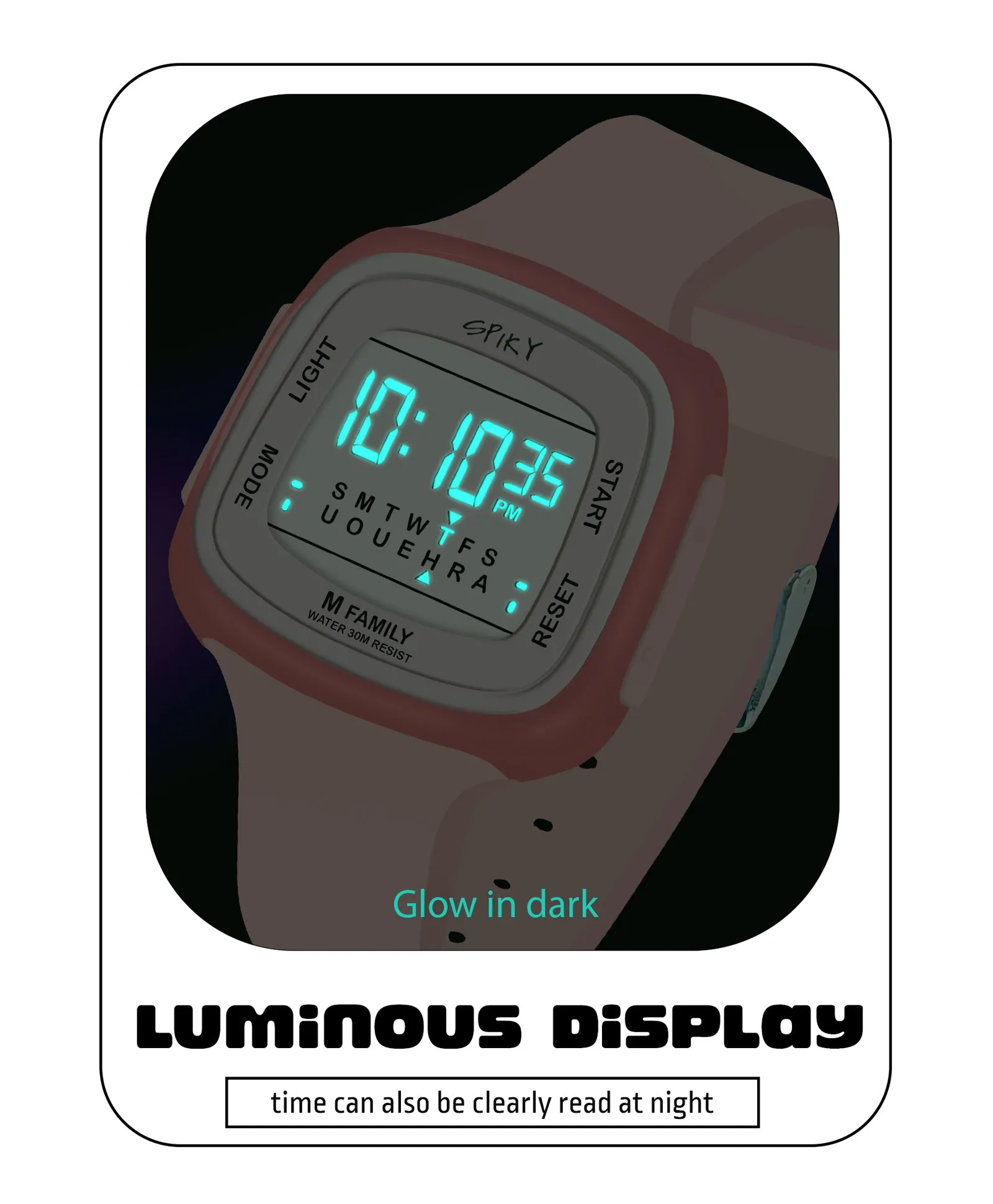 Spiky Eva16 Unique Square Digital Watch for Kids