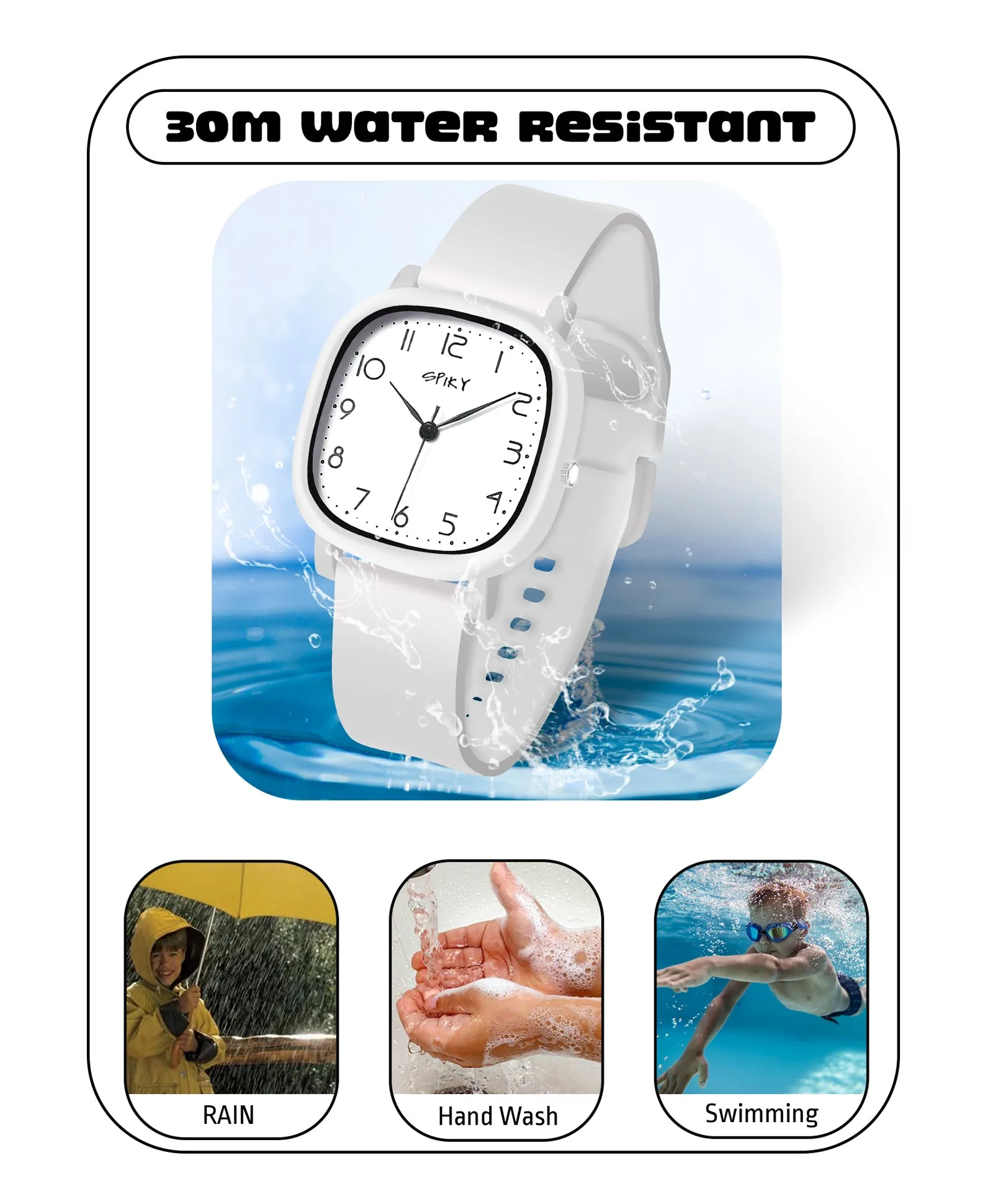Spiky Eva19 Square Analog Watch for Kids