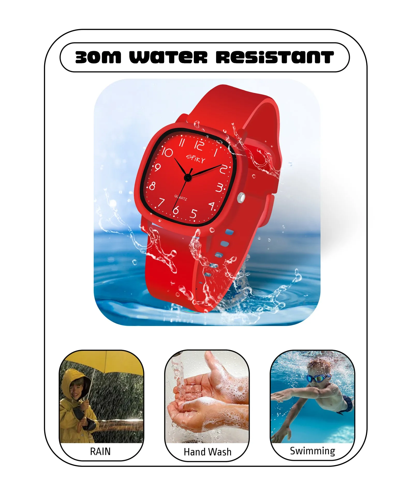 Spiky Eva19 Square Analog Watch for Kids