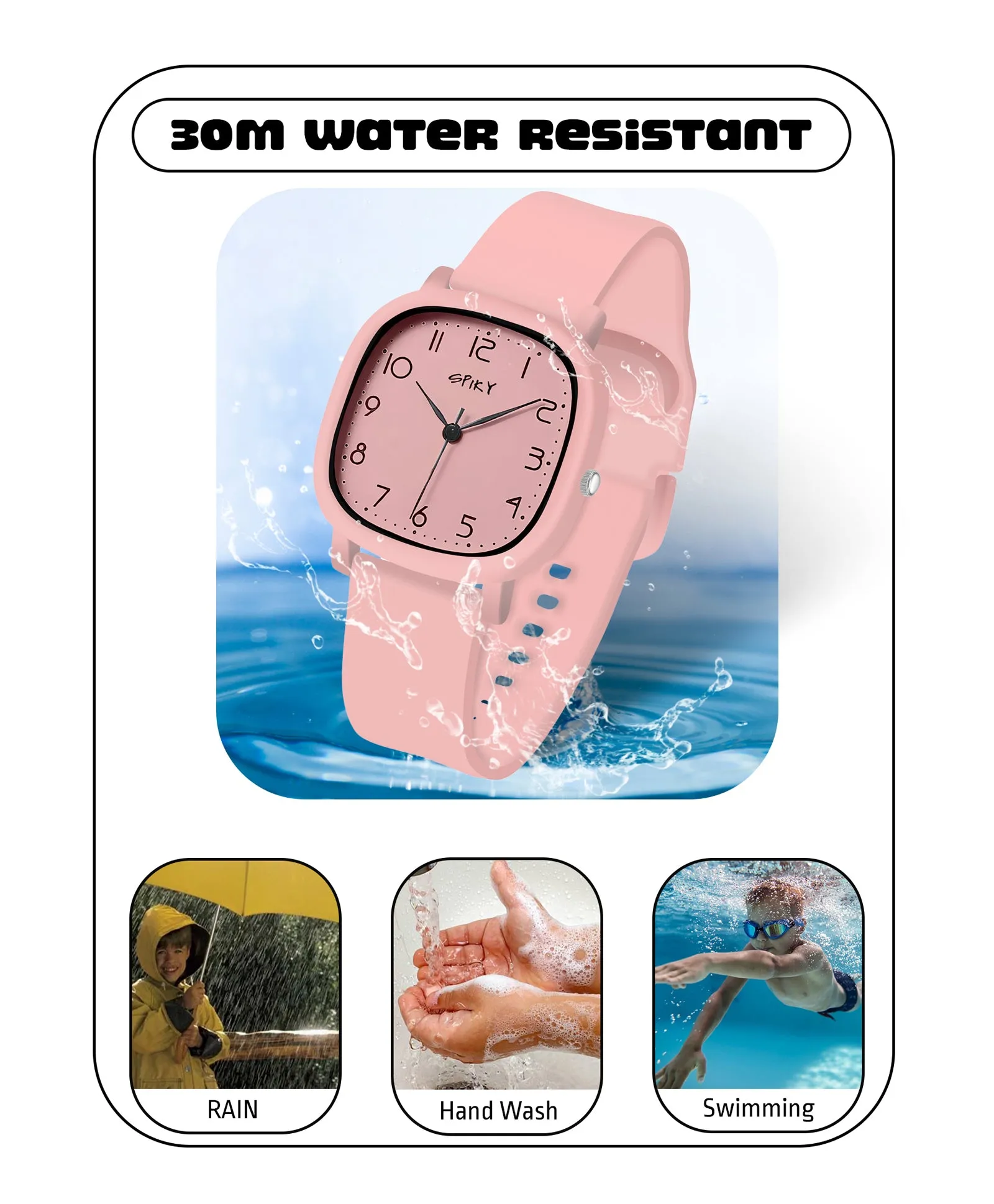Spiky Eva19 Square Analog Watch for Kids