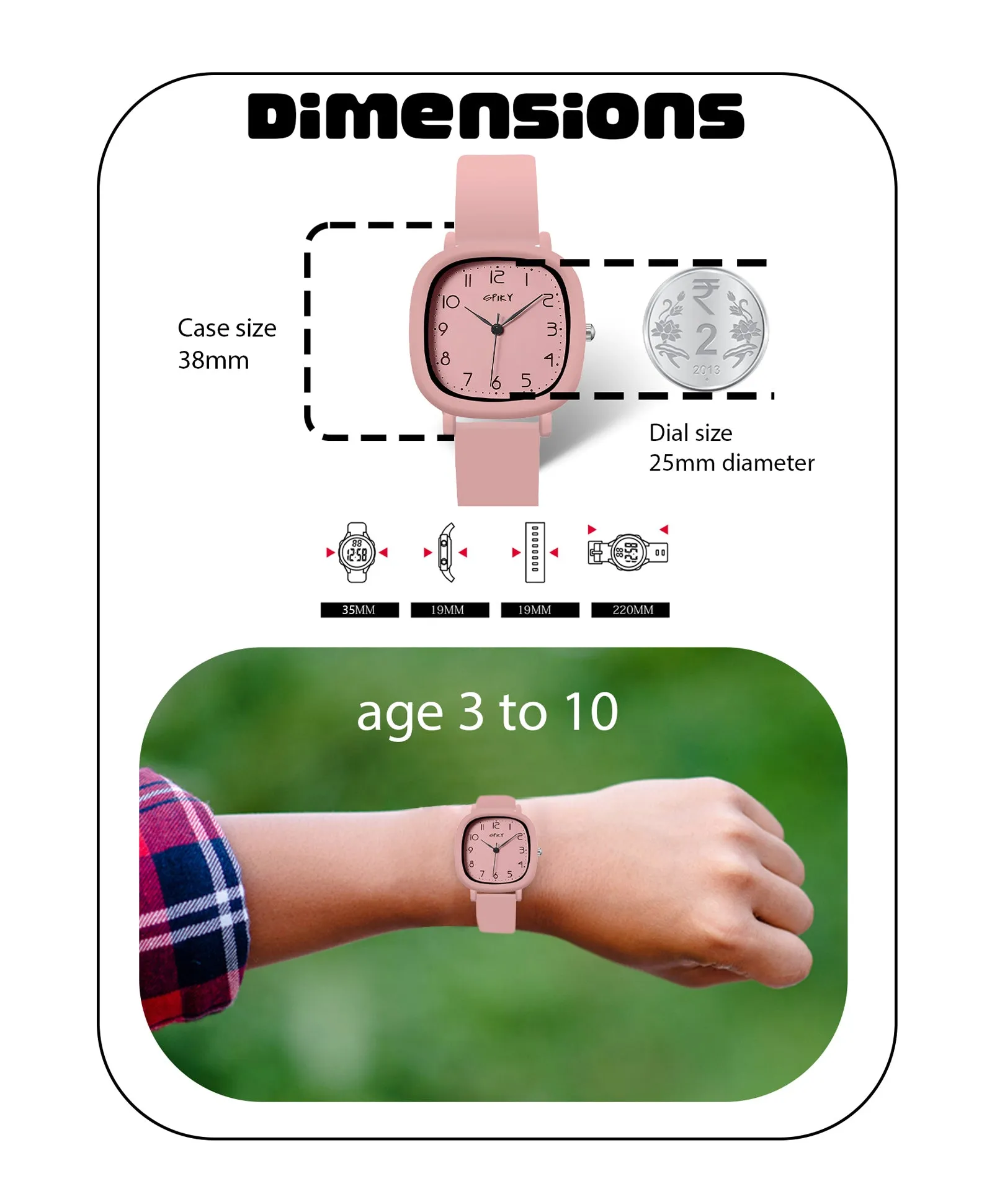 Spiky Eva19 Square Analog Watch for Kids