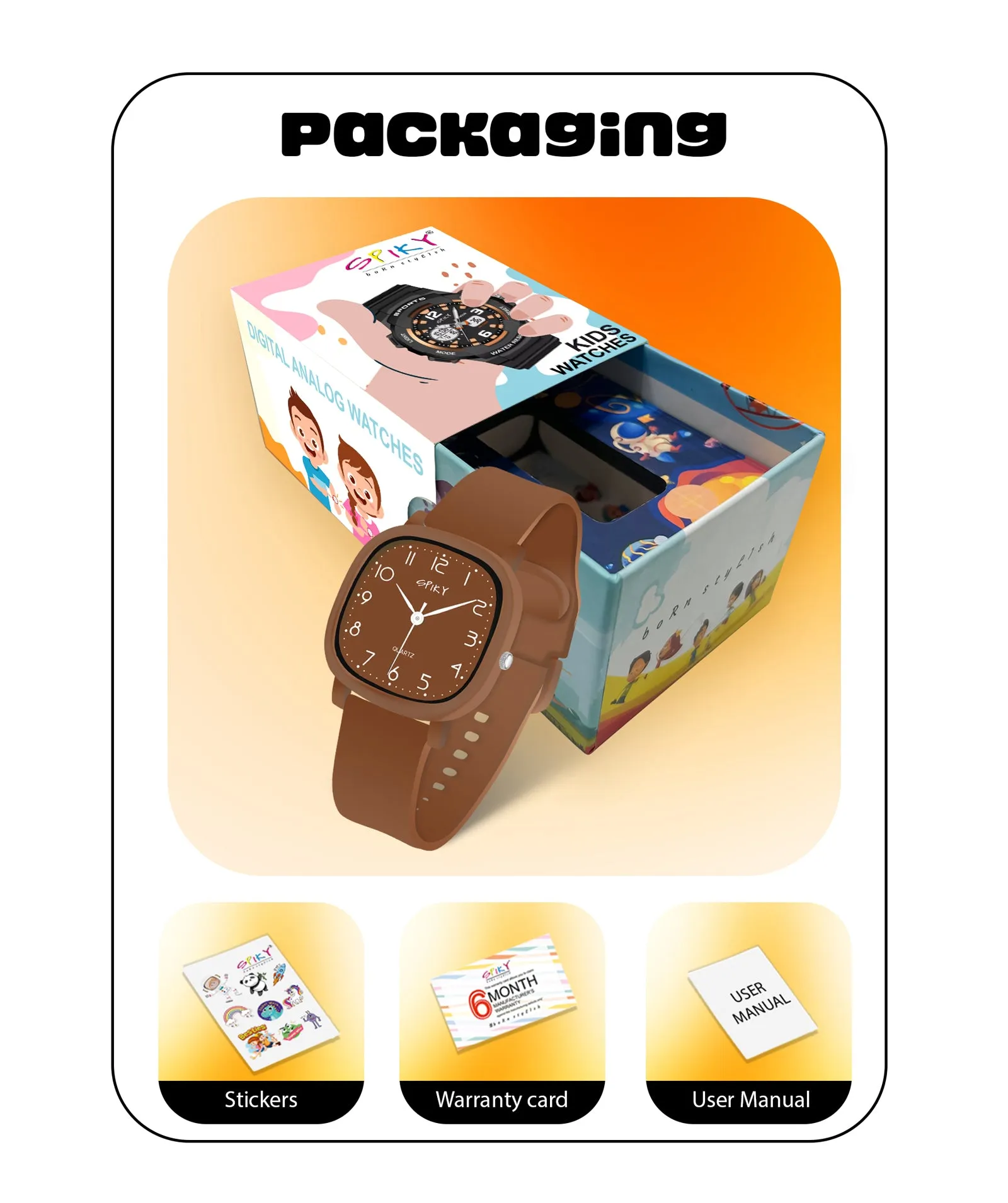 Spiky Eva19 Square Analog Watch for Kids