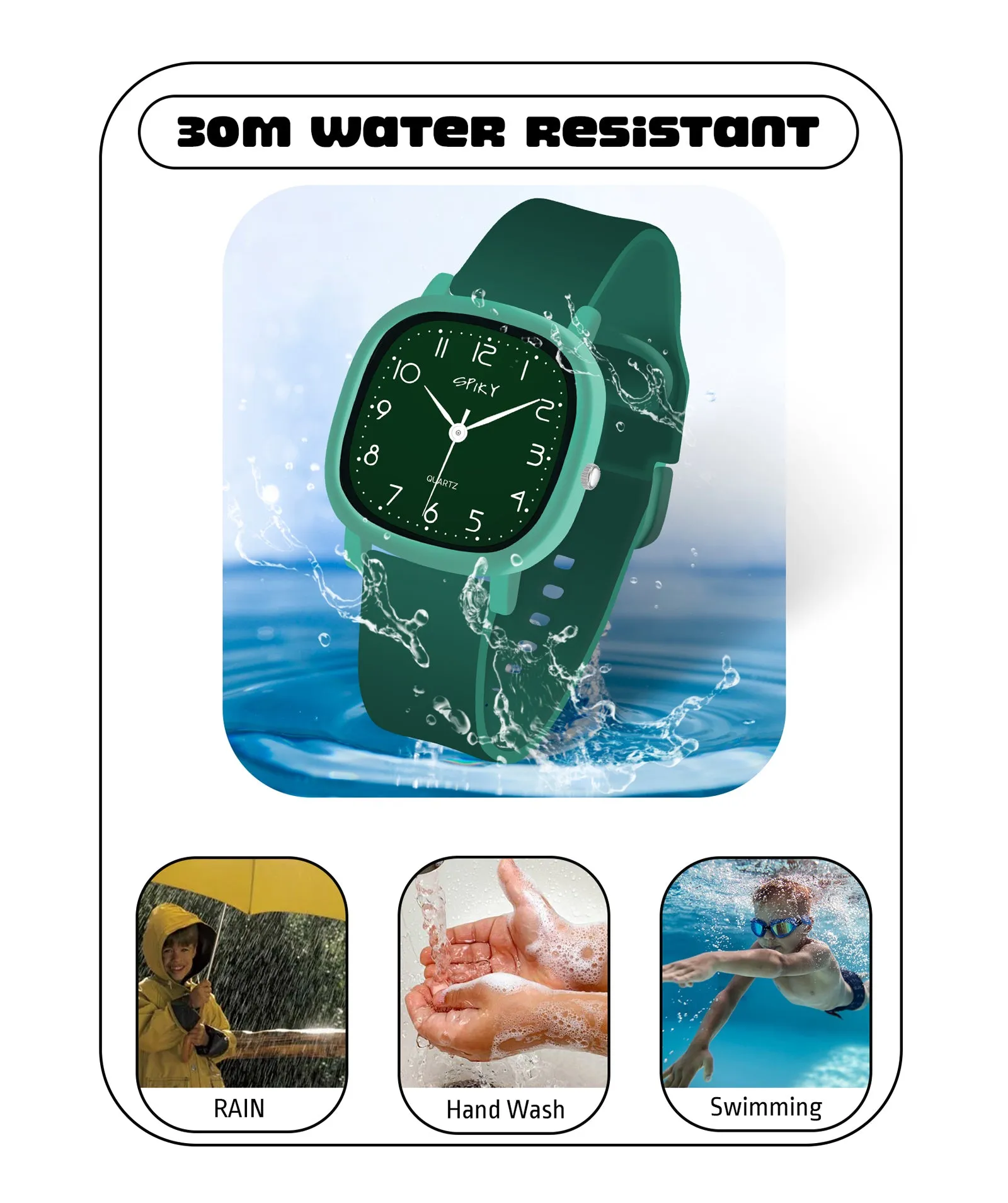 Spiky Eva19 Square Analog Watch for Kids
