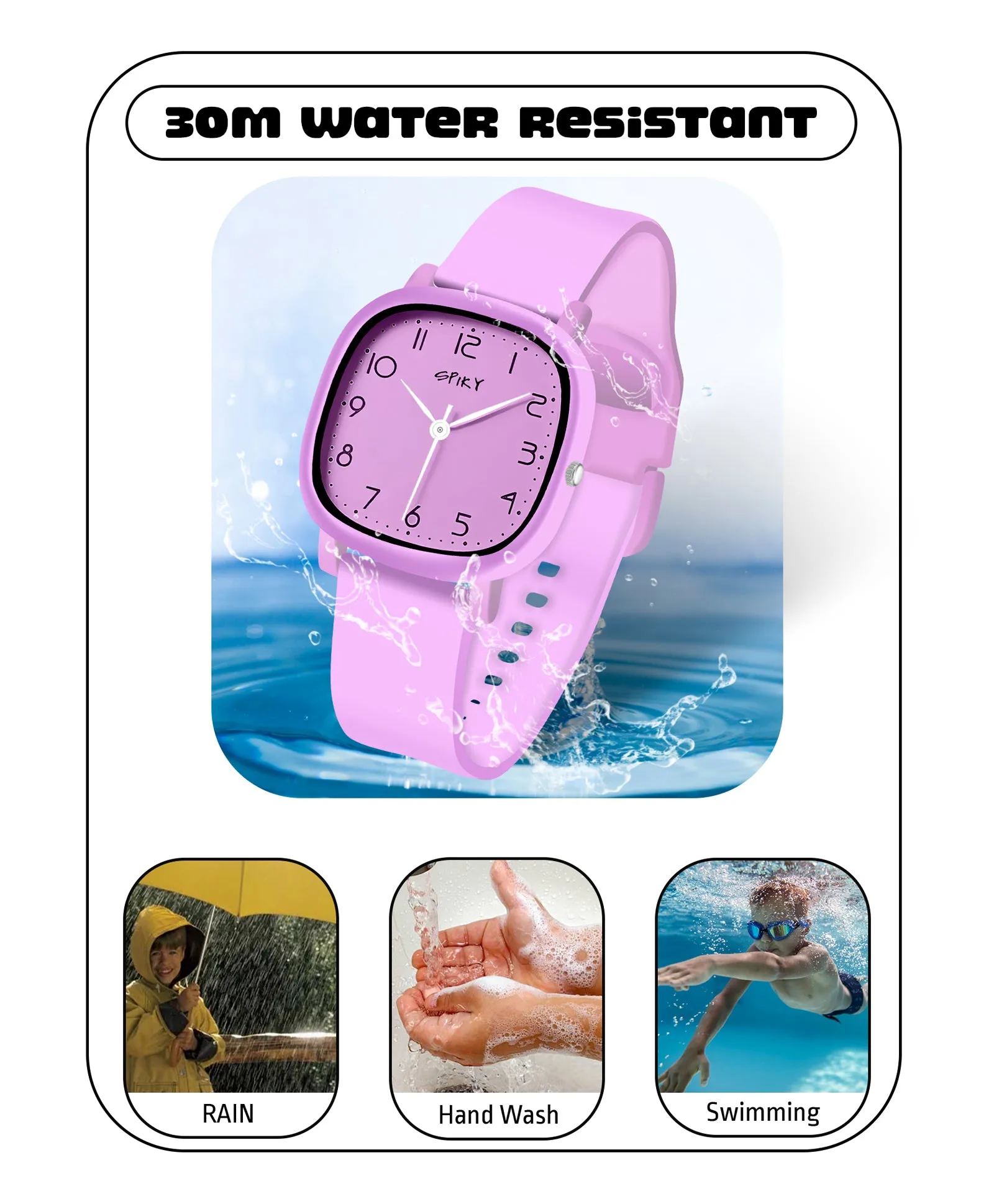 Spiky Eva19 Square Analog Watch for Kids