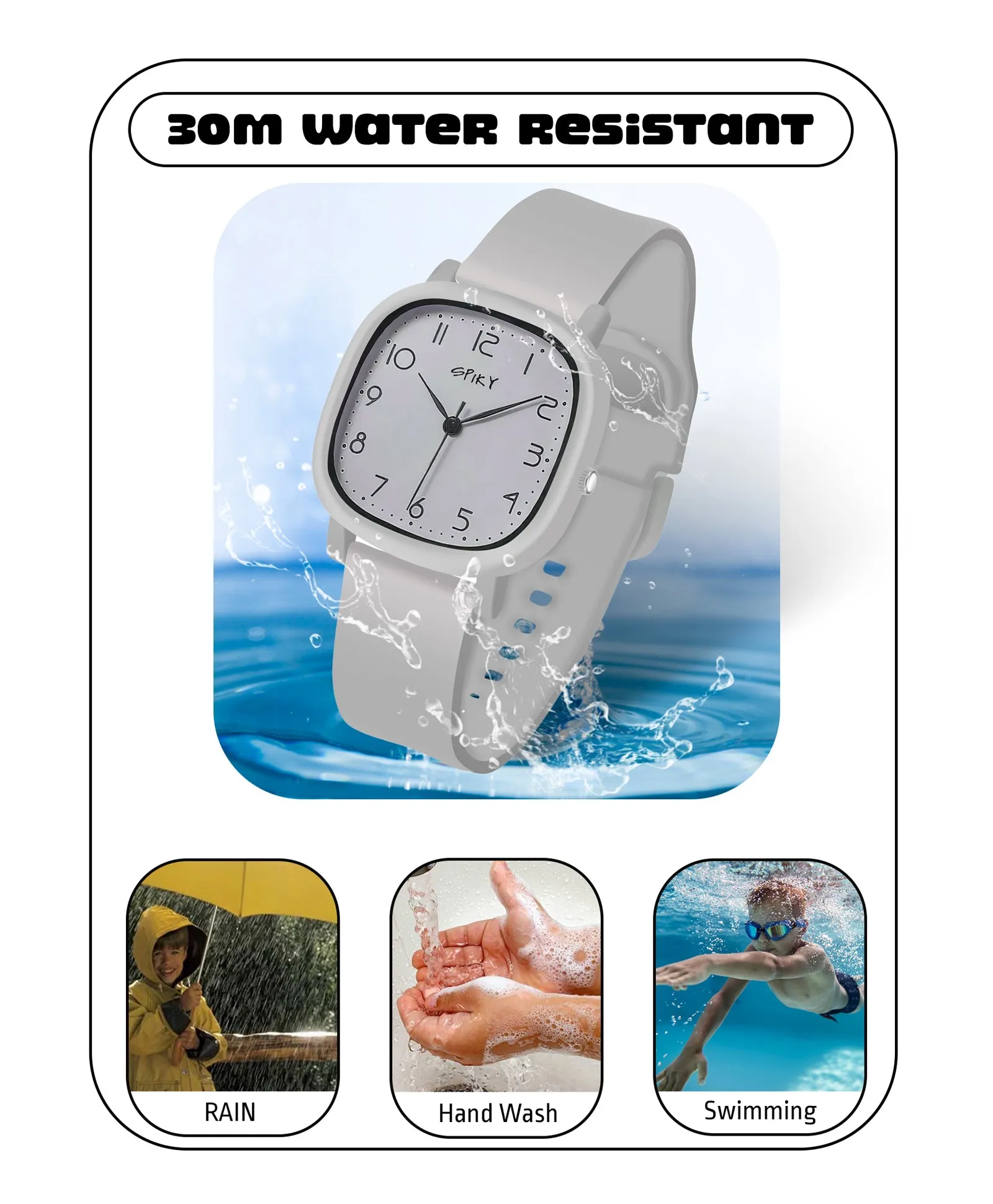 Spiky Eva19 Square Analog Watch for Kids