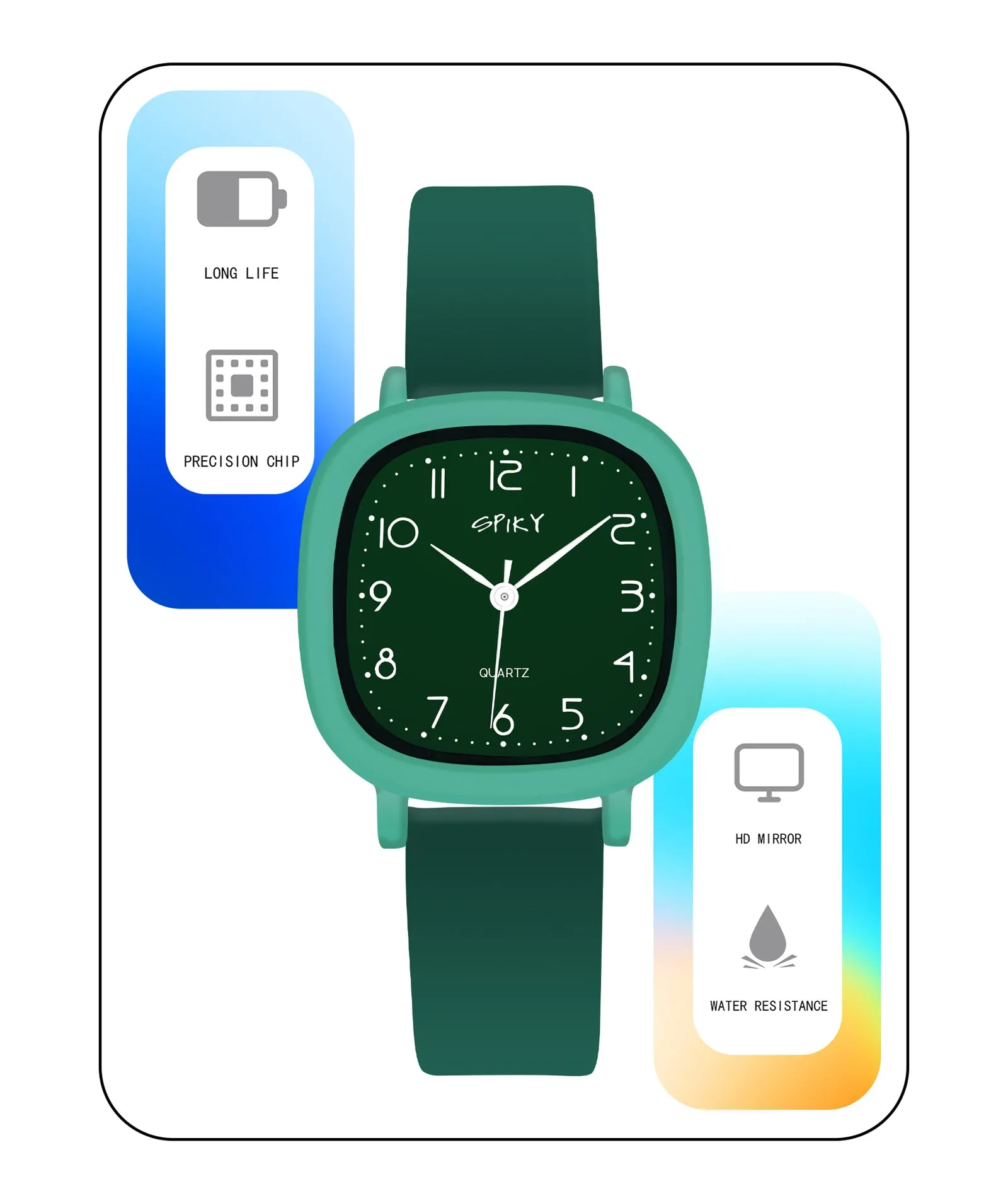 Spiky Eva19 Square Analog Watch for Kids