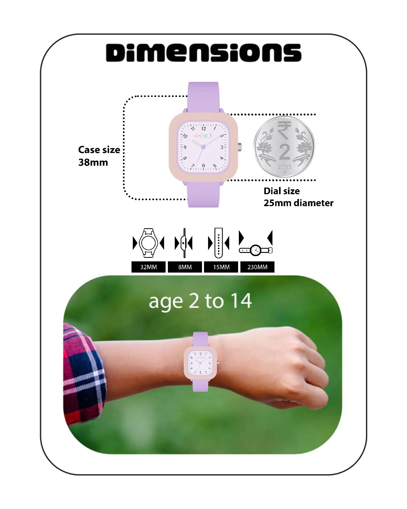 Spiky Eva37 Square Stylish Analog Watch for Kids