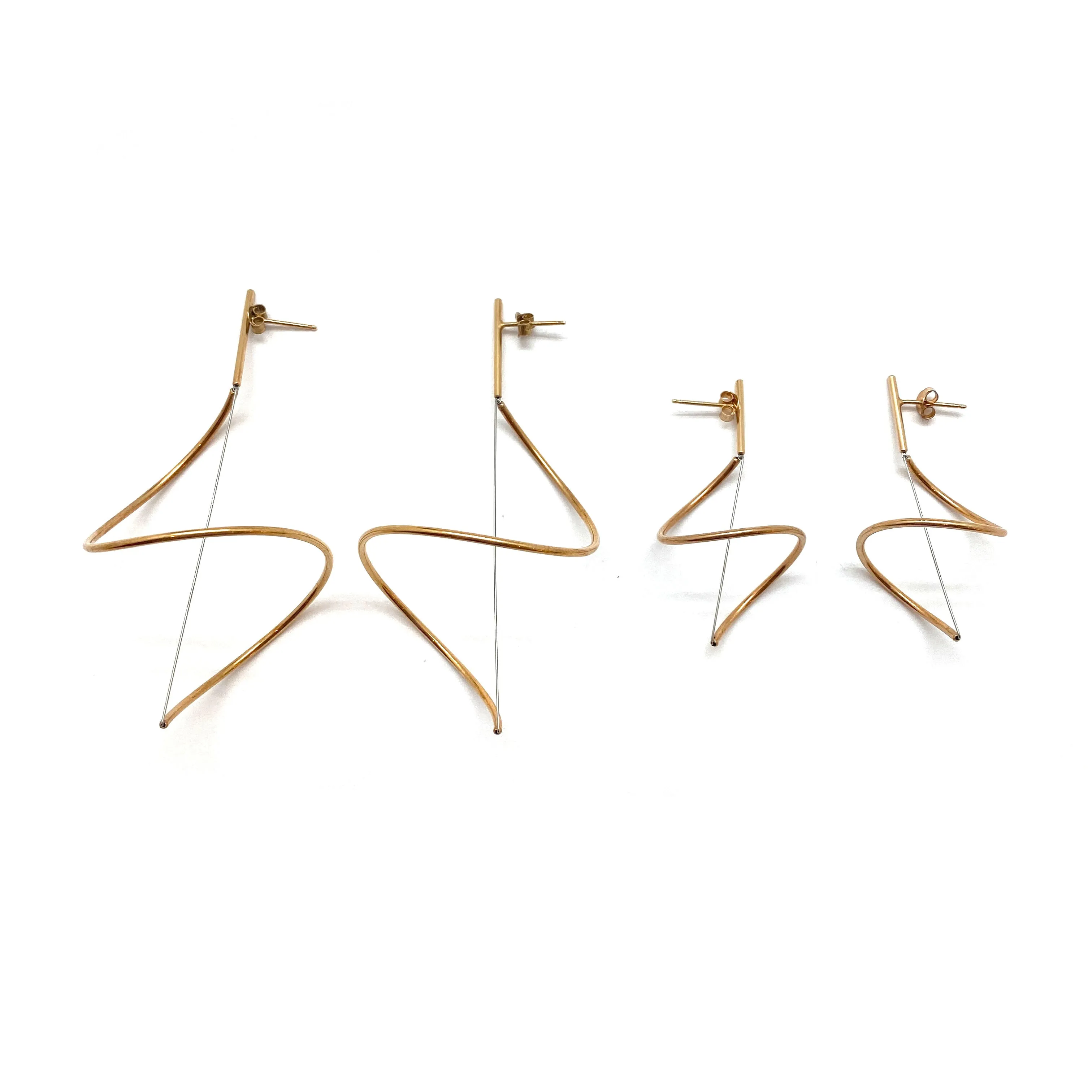 Spiral Drop Earrings Large - Gold