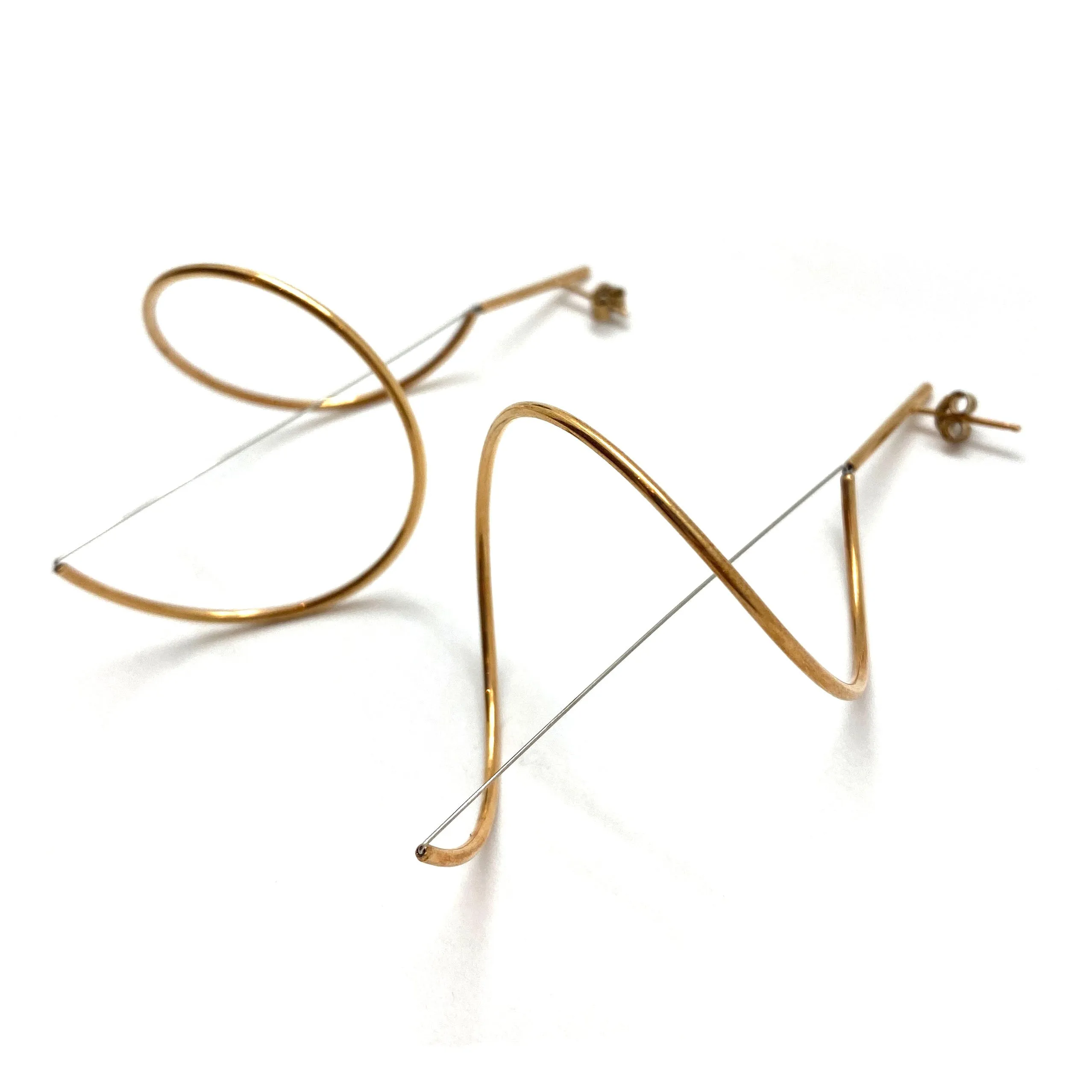 Spiral Drop Earrings Large - Gold