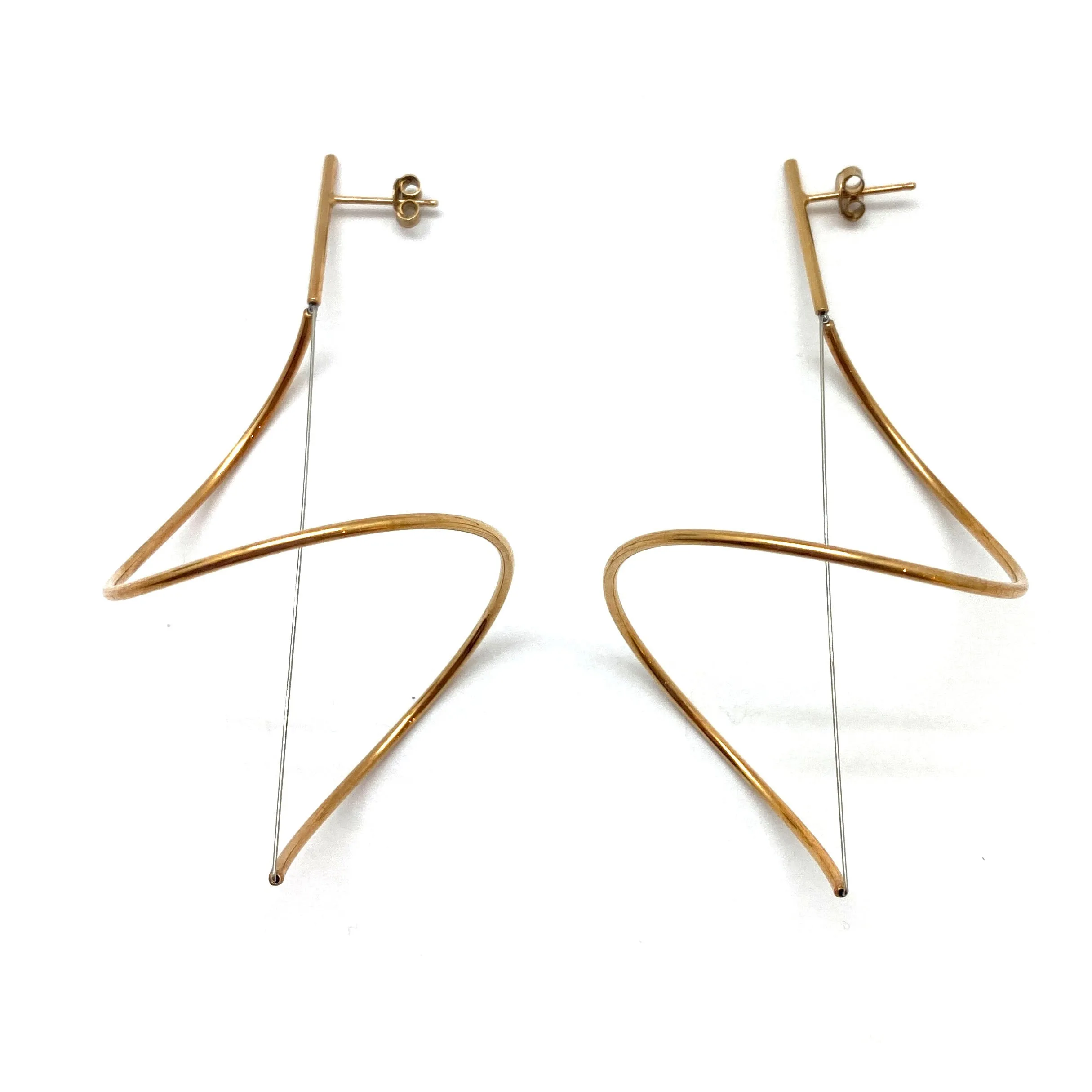 Spiral Drop Earrings Large - Gold