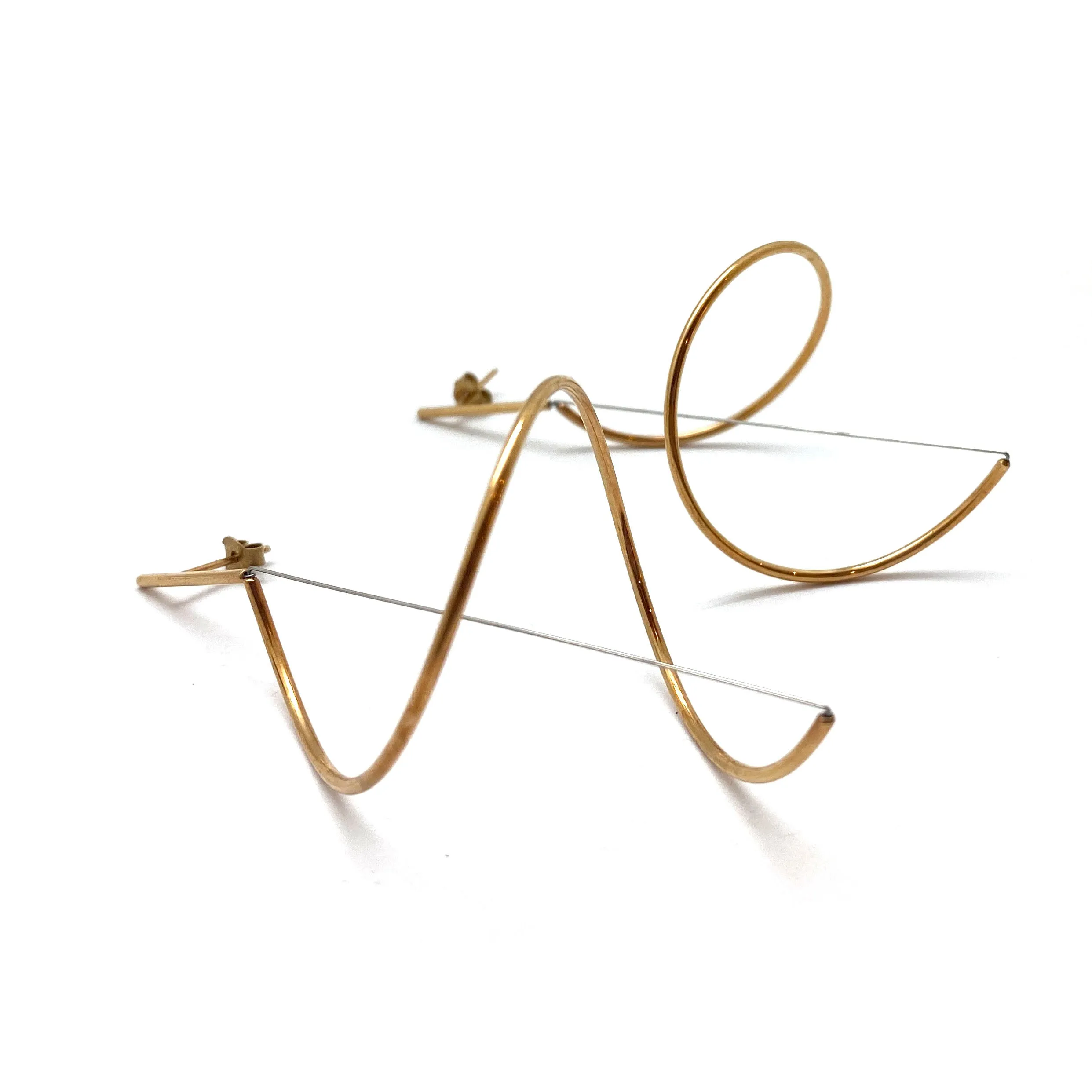 Spiral Drop Earrings Large - Gold