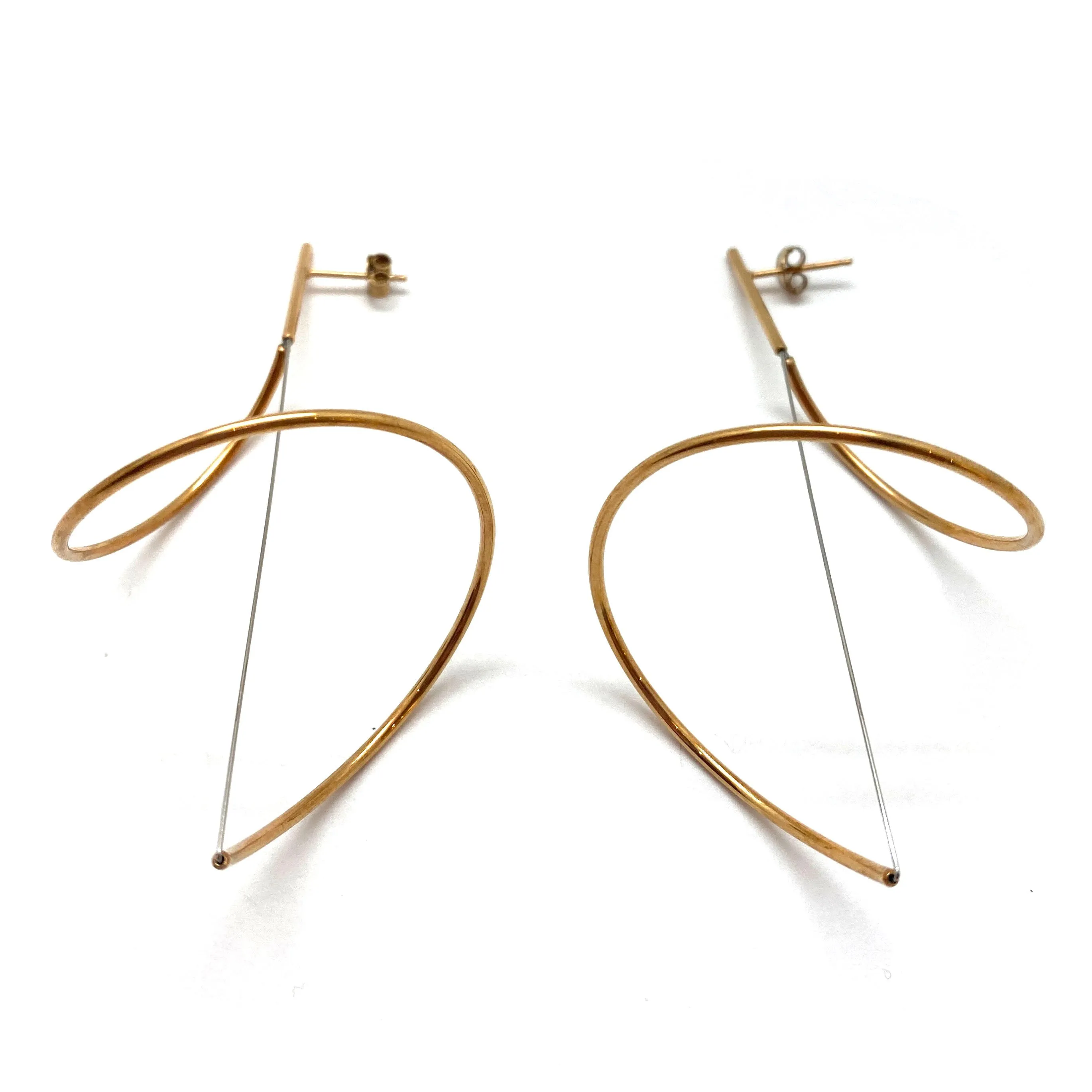 Spiral Drop Earrings Large - Gold