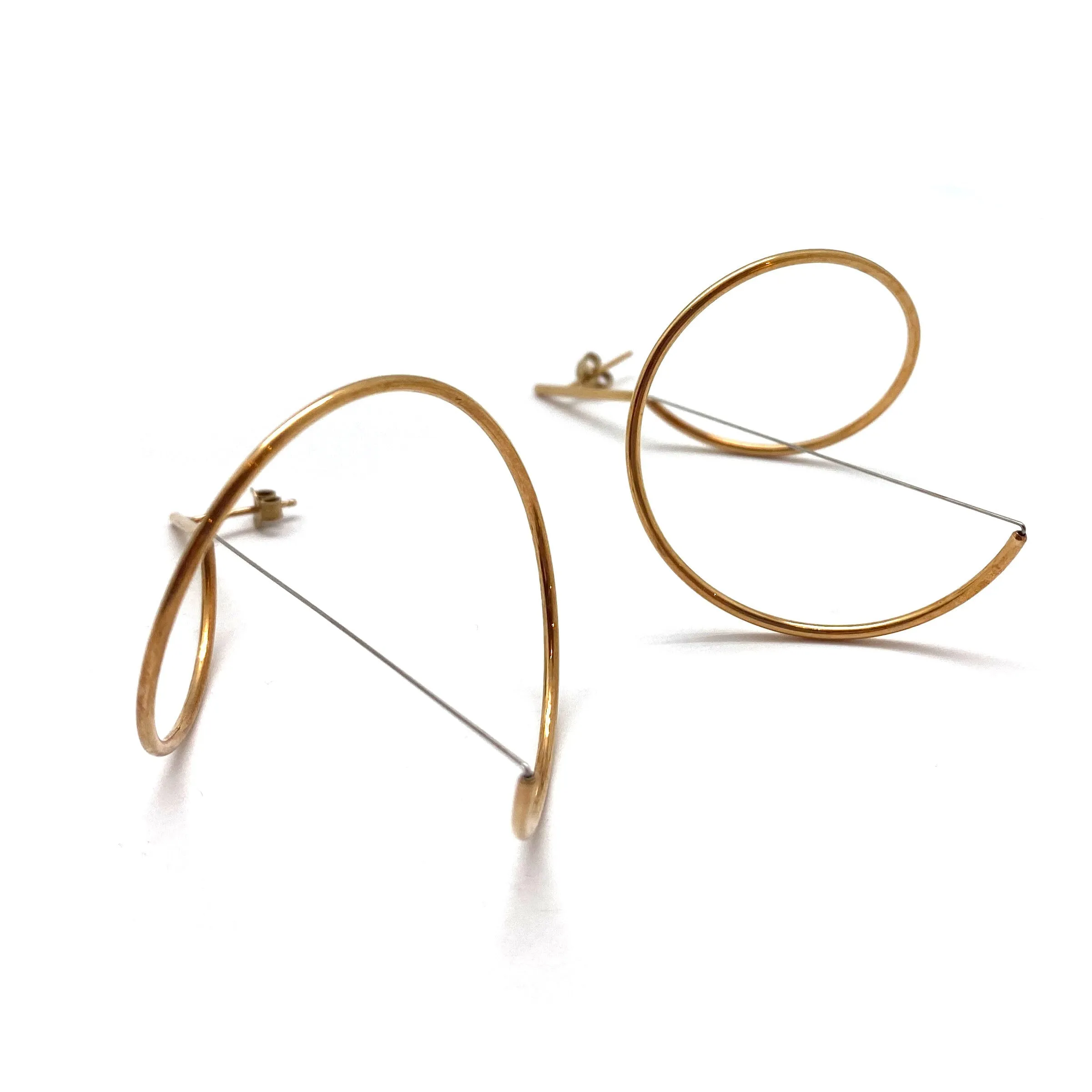 Spiral Drop Earrings Large - Gold