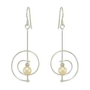 Spiral with Pearl Earrings