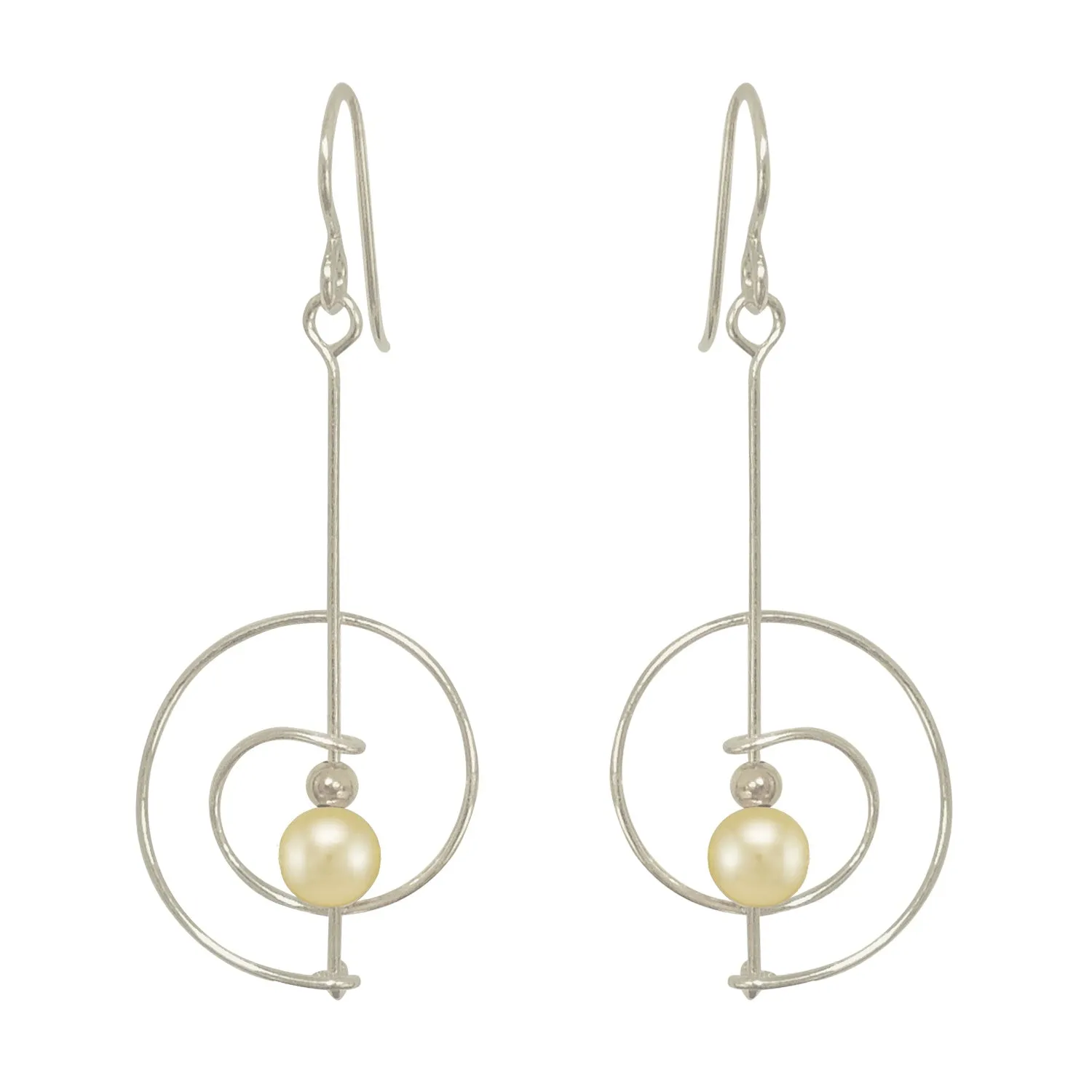Spiral with Pearl Earrings