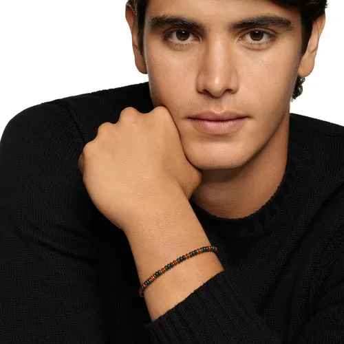 Spiritual Beads Bracelet in 18K Yellow Gold with Bloodstone and Red Jasper, Size Small