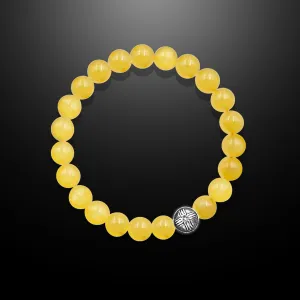 Spiritual Beads Bracelet Yellow Jade, 8mm
