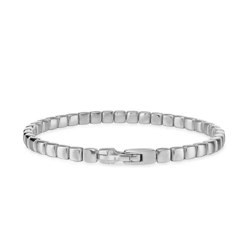 Spiritual Beads Tile Bracelet in 18K White Gold, Size Medium