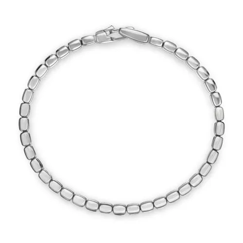 Spiritual Beads Tile Bracelet in 18K White Gold, Size Medium