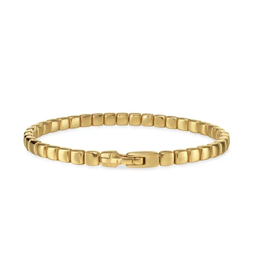 Spiritual Beads Tile Bracelet in 18K Yellow Gold, Size Medium