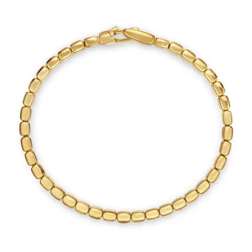 Spiritual Beads Tile Bracelet in 18K Yellow Gold, Size Medium