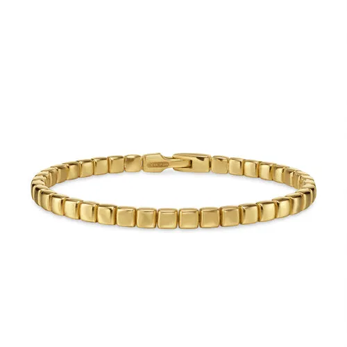 Spiritual Beads Tile Bracelet in 18K Yellow Gold, Size Medium