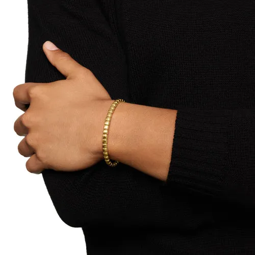 Spiritual Beads Tile Bracelet in 18K Yellow Gold, Size Medium