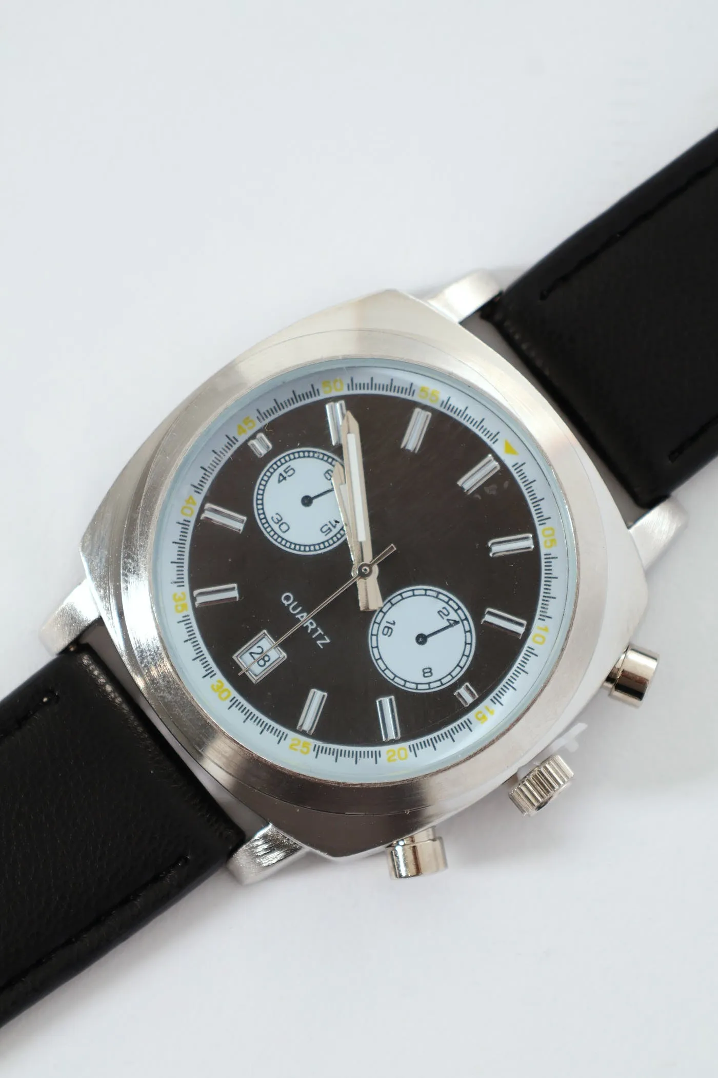 Square Face Watch - Black/Silver
