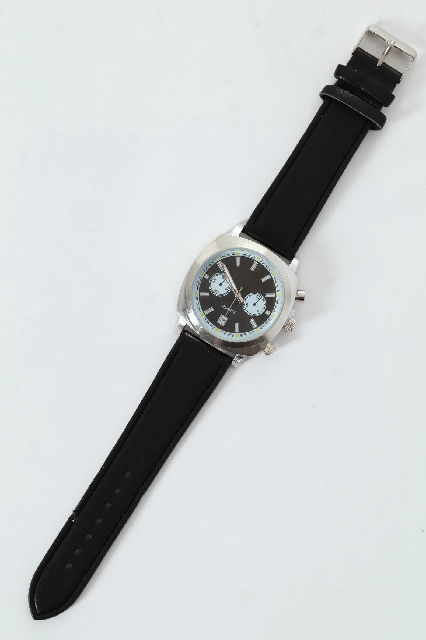 Square Face Watch - Black/Silver