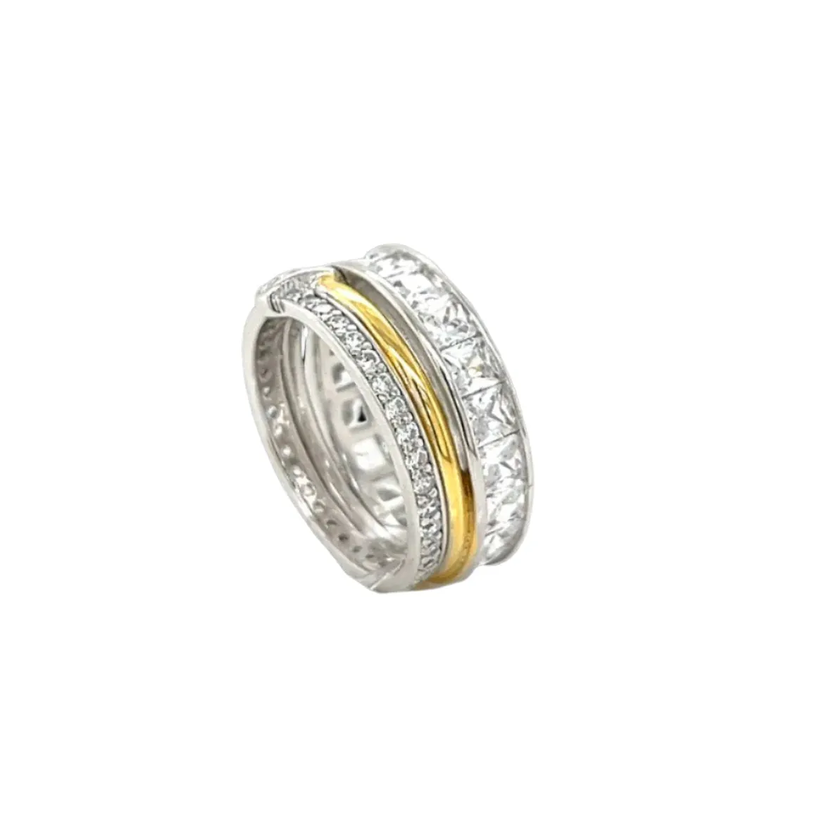 Stacked Cubic Zirconia Eternity Ring in Sterling Silver - C1033739