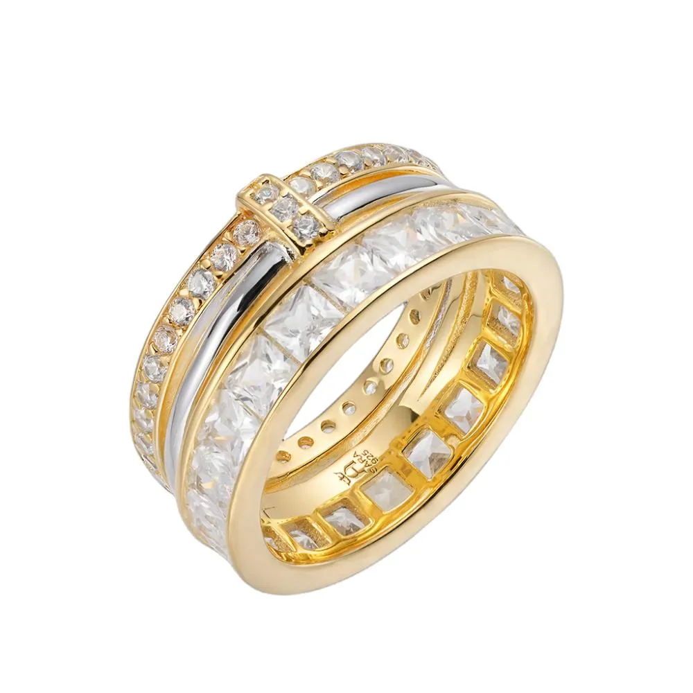 Stacked Cubic Zirconia Eternity Ring in Sterling Silver - C1033739