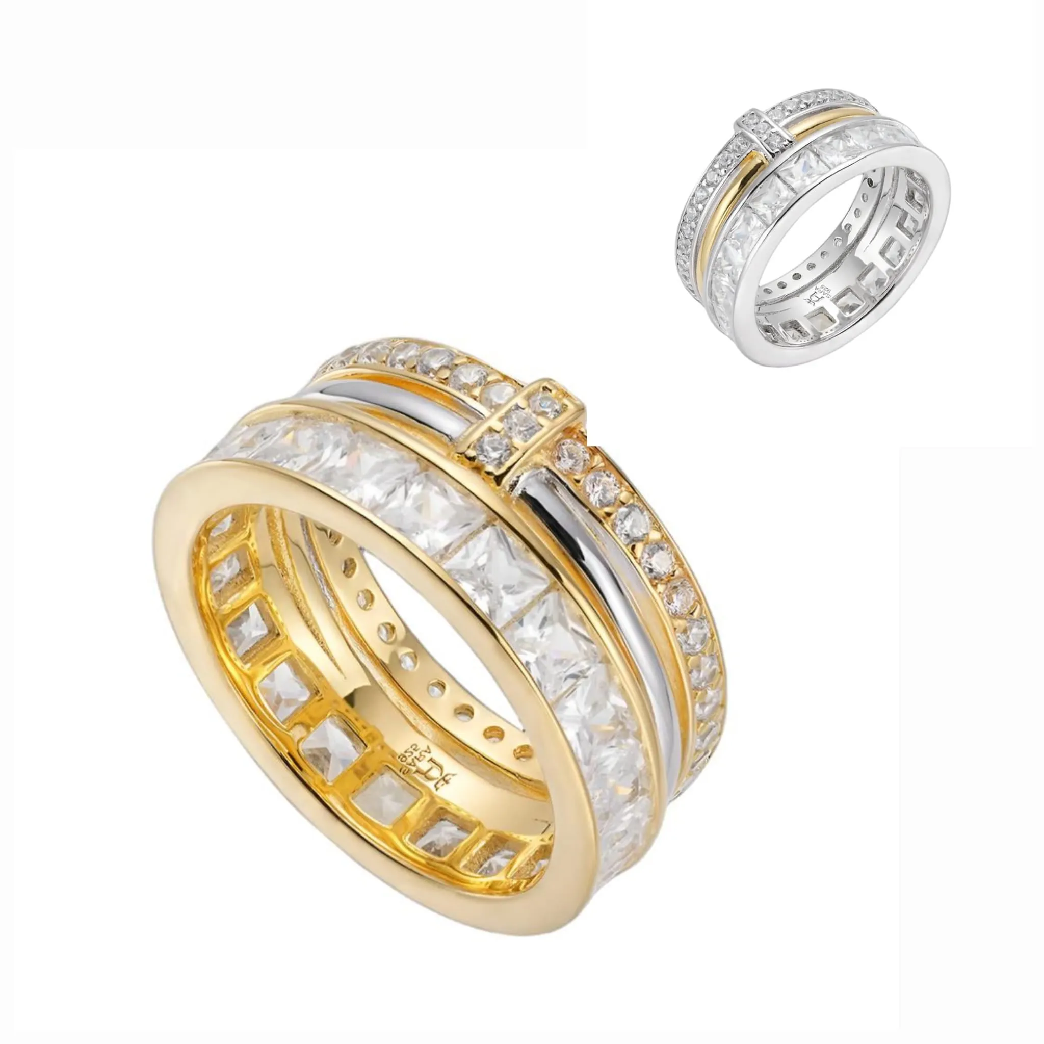Stacked Cubic Zirconia Eternity Ring in Sterling Silver - C1033739