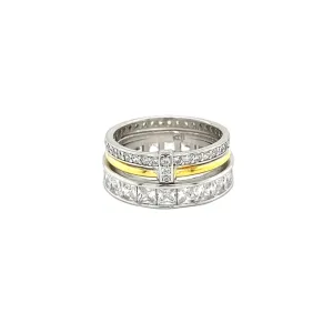 Stacked Cubic Zirconia Eternity Ring in Sterling Silver - C1033739