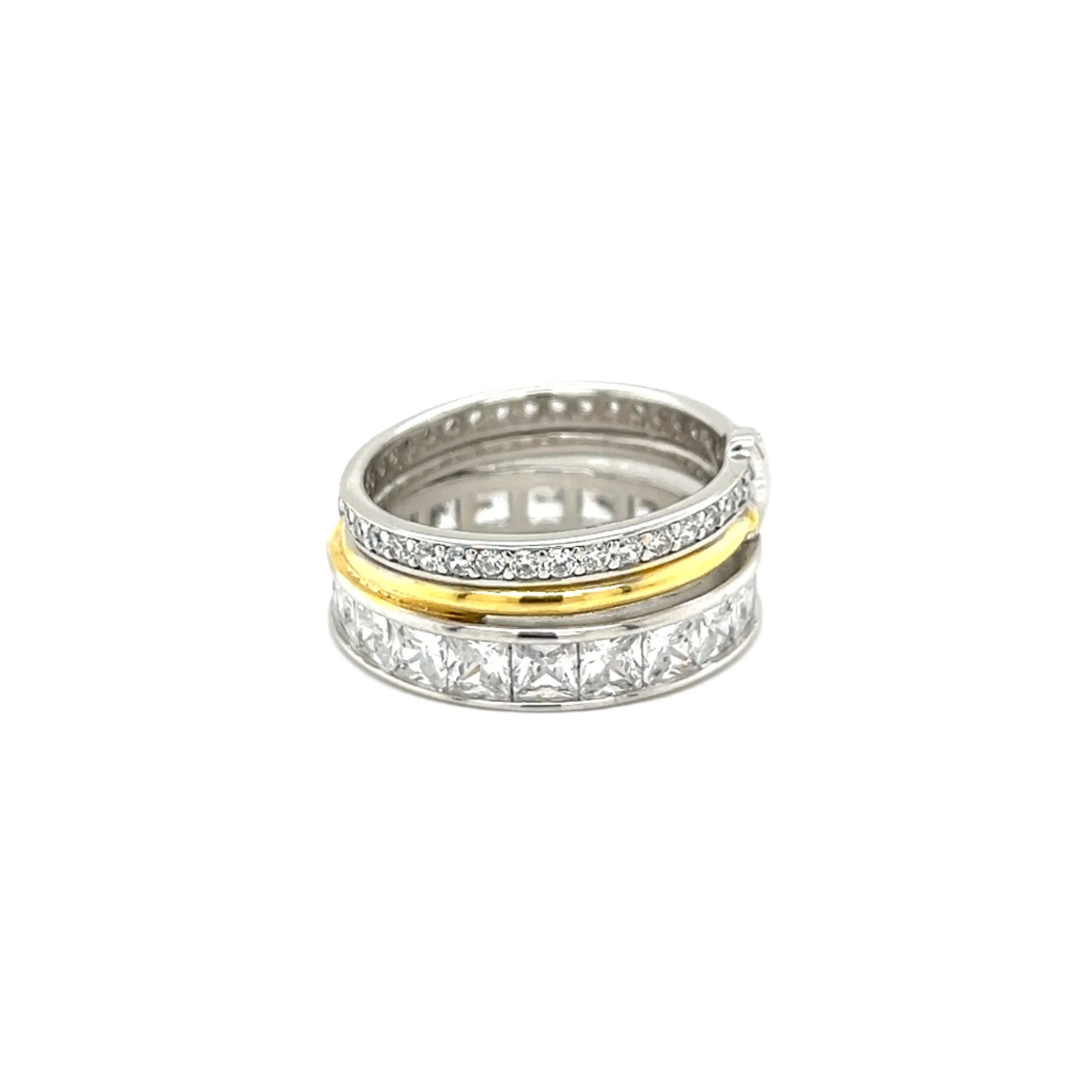 Stacked Cubic Zirconia Eternity Ring in Sterling Silver - C1033739