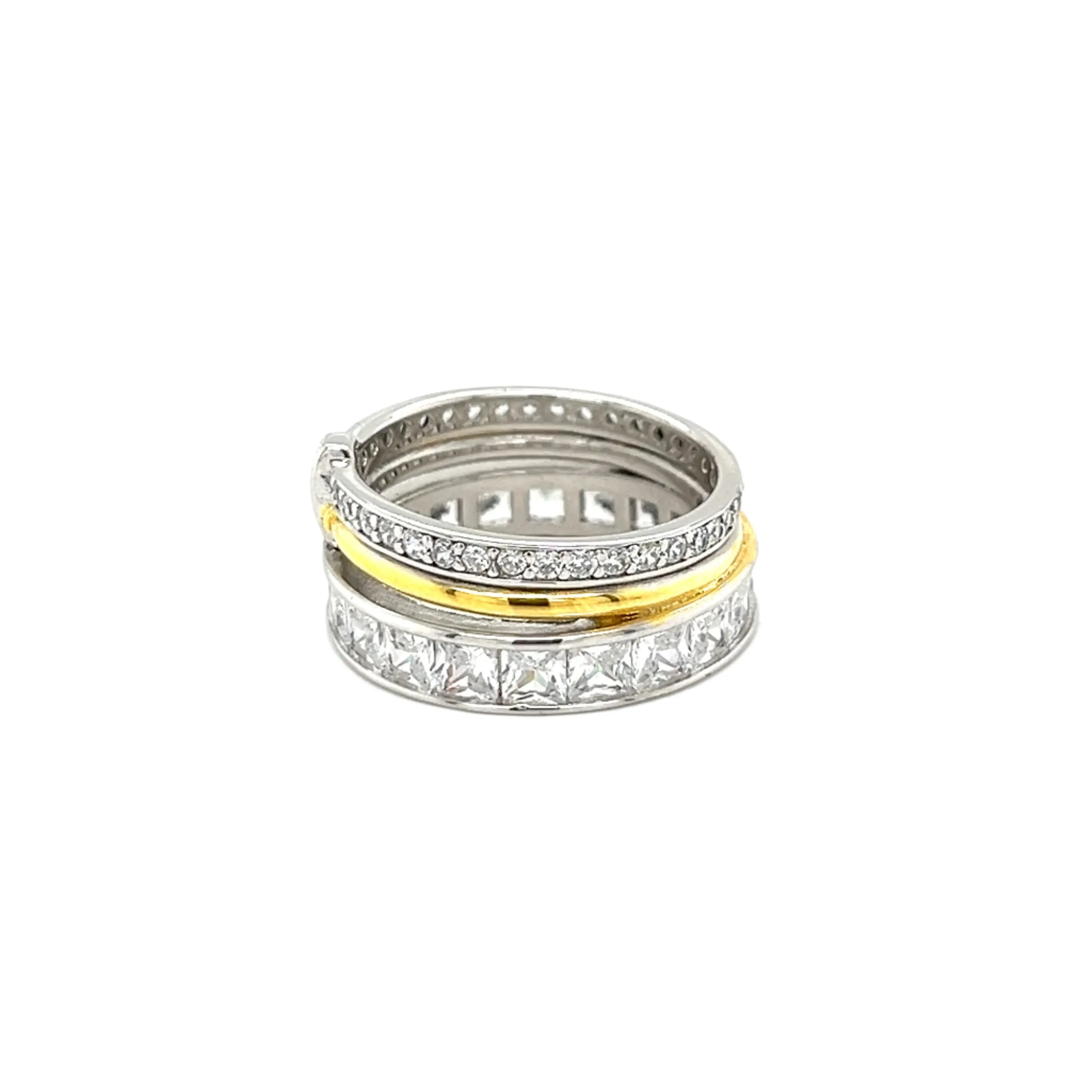 Stacked Cubic Zirconia Eternity Ring in Sterling Silver - C1033739
