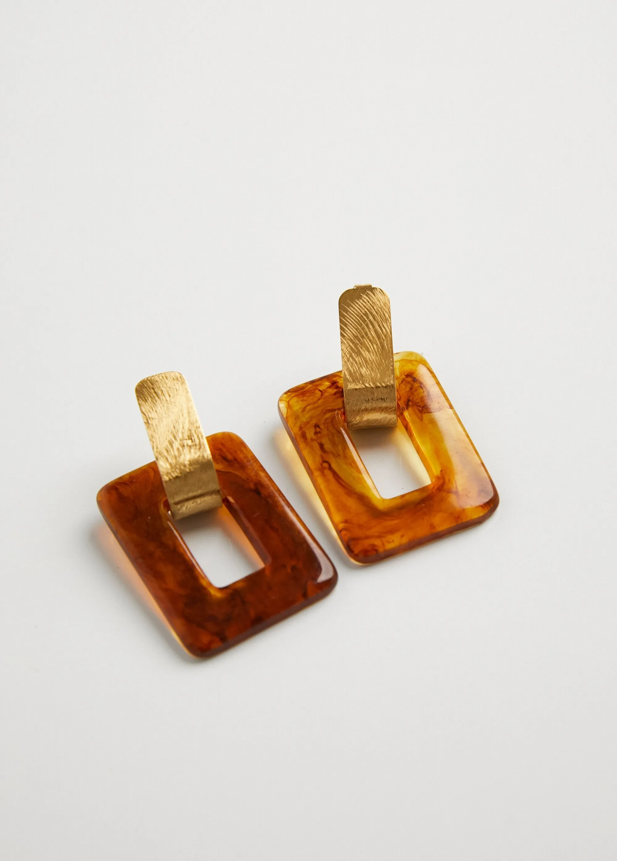 Steel and tortoiseshell earrings