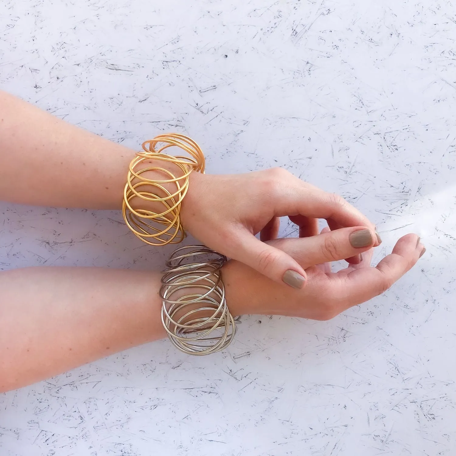 Stella -  Minimalist sterling silver wire bracelet