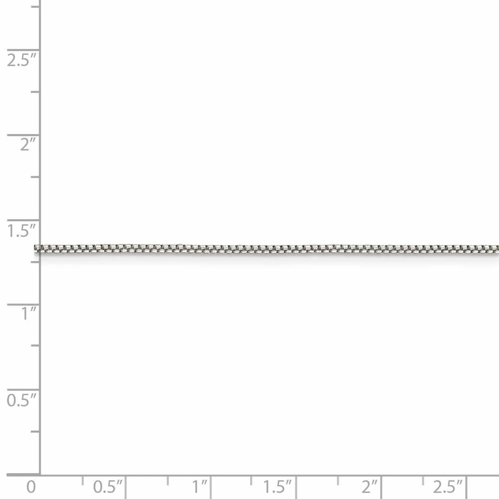 Sterling Silver 1.25mm Round Box Chain