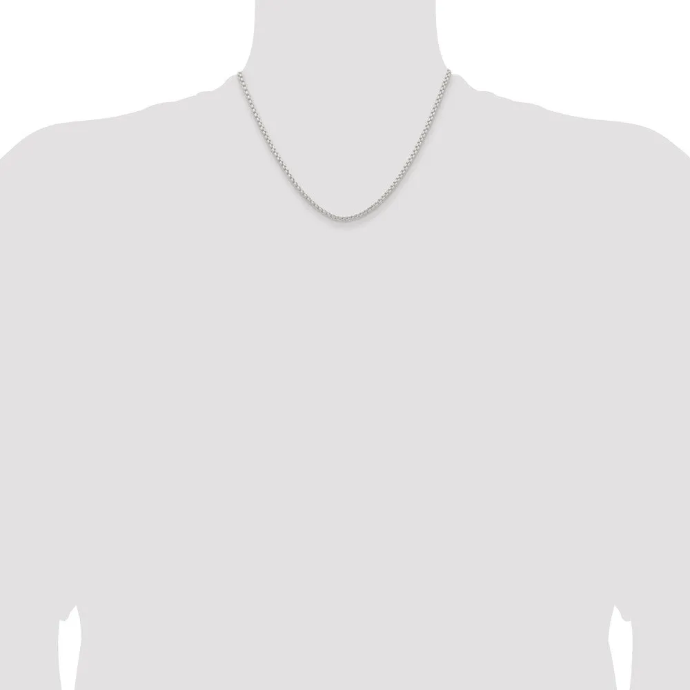 Sterling Silver 2.6mm Round Box Chain